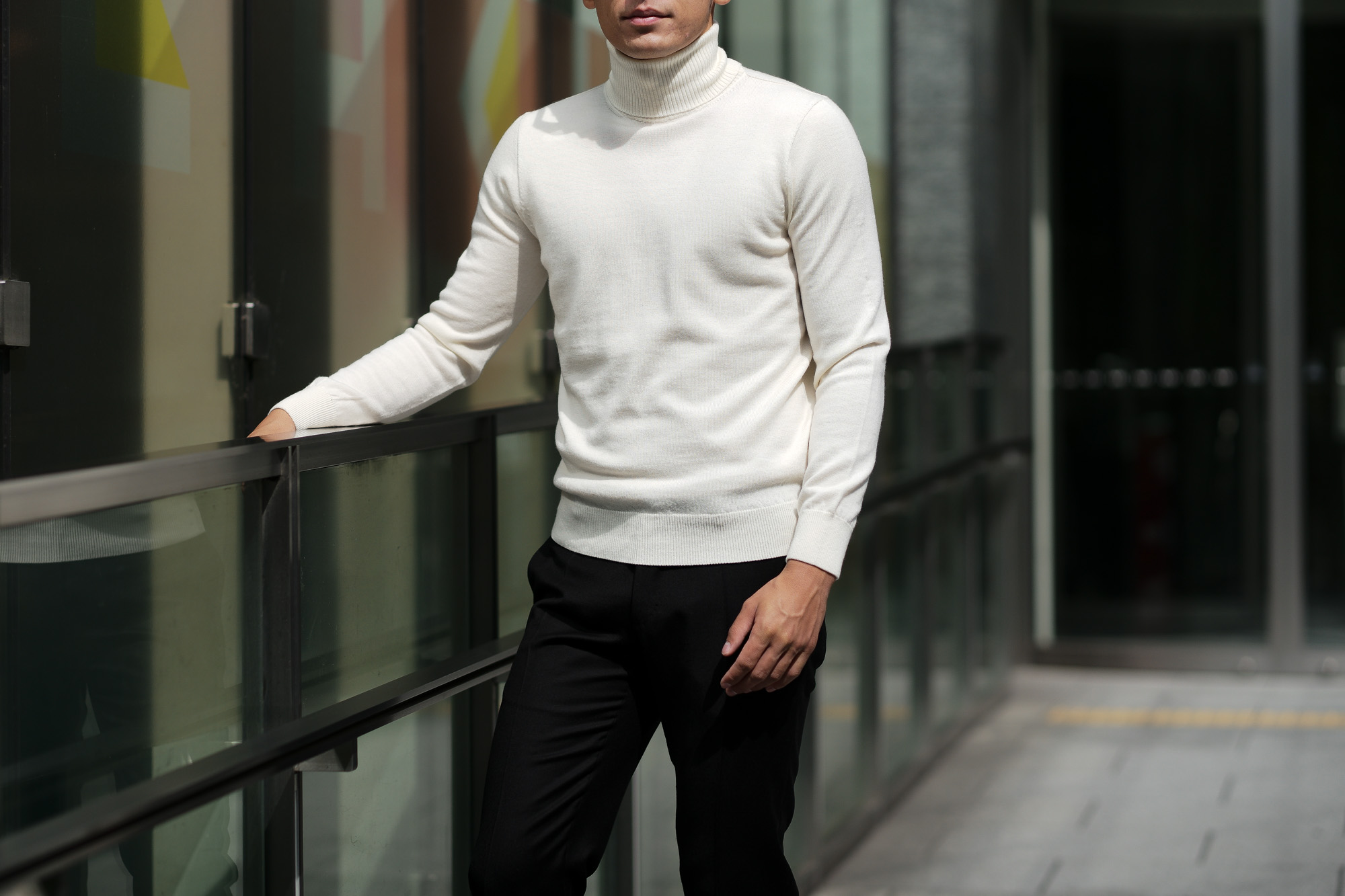 Cuervo (クエルボ) Sartoria Collection (サルトリア コレクション) John(ジョン) Turtle Neck Sweater (タートルネックセーター) ウールニット セーター WHITE (ホワイト) MADE IN JAPAN (日本製) 2019 秋冬 【ご予約受付中】愛知 名古屋 altoediritto アルトエデリット