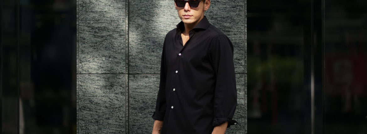 Cuervo (クエルボ) Sartoria Collection (サルトリア コレクション) Pier(ピエル) STRETCH COTTON ストレッチコットン シャツ BLACK (ブラック) MADE IN ITALY (イタリア製) 2019 春夏新作 新色ブラック入荷 イタリアシャツ 愛知 名古屋 altoediritto アルトエデリット