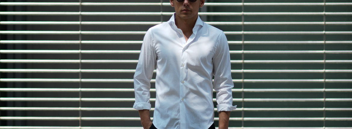 Cuervo (クエルボ) Sartoria Collection (サルトリア コレクション) Pier(ピエル) STRETCH COTTON ストレッチコットン シャツ WHITE(ホワイト) MADE IN ITALY (イタリア製) 2019 春夏新作 イタリアシャツ 愛知 名古屋 altoediritto アルトエデリット