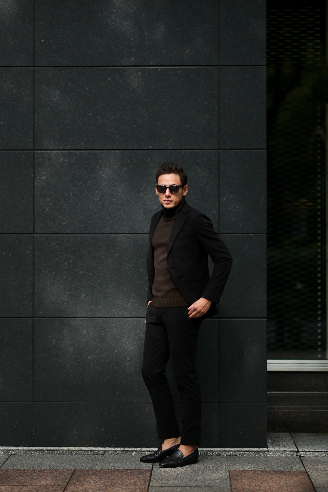 Cuervo (クエルボ) Sartoria Collection (サルトリア コレクション) Rooster (ルースター) STRETCH COTTON ストレッチコットン スーツ BLACK (ブラック) MADE IN JAPAN (日本製) 2019 秋冬 【ご予約開始】alto e diritto アルトエデリット