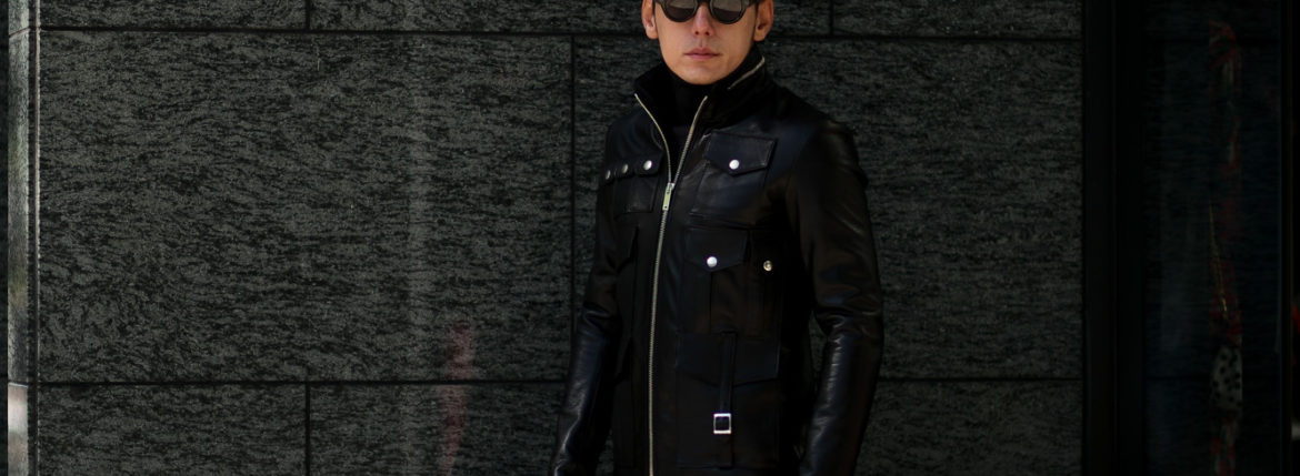 Cuervo (クエルボ) Satisfaction Leather Collection (サティスファクション レザー コレクション) HUNK(ハンク) BUFFALO LEATHER (バッファロー レザー) レザージャケット BLACK(ブラック) MADE IN JAPAN (日本製) 2019 秋冬 【ご予約受付中】のイメージ