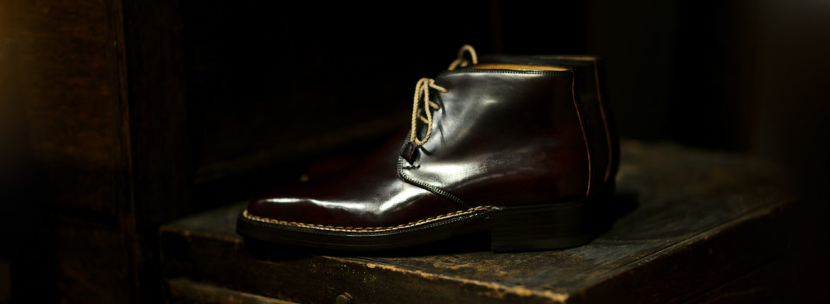 ENZO BONAFE(エンツォボナフェ) ART.3722 Chukka boots チャッカブーツ Horween Shell Cordovan Leather ホーウィン社 シェルコードバンレザー ノルベジェーゼ製法 チャッカブーツ コードバンブーツ No.8(バーガンディー) made in italy (イタリア製) 愛知 名古屋 Alto e Diritto アルト エ デリット エンツォボナフェ コードバン チャッカ　5.5,6,6.5,7,7.5,8,8.5,9,9.5