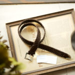 J&M DAVIDSON (ジェイアンドエムデヴィッドソン) ENVELOPE BUCKLE TIP END PLAITED BELT 30MM (エンベロープバックルチップエンドプレーテッドベルト 30mm) 57301 COWHIDE LEATHER (カウハイドレザー) プンターレ メッシュベルト HAVANA (ハバナ・650) Made in italy (イタリア製) 2019 秋冬新作 【入荷しました】【発売開始】のイメージ