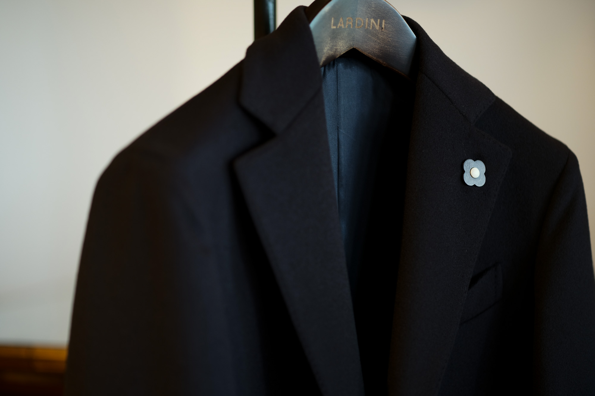 LARDINI (ラルディーニ) Spolverino Chester coat (スポルベリーノ チェスターコート) フラノウール生地 シングル チェスターコート NAVY (ネイビー・5) Made in italy (イタリア製) 2019 秋冬新作 alto e diritto altoediritto アルトエデリット