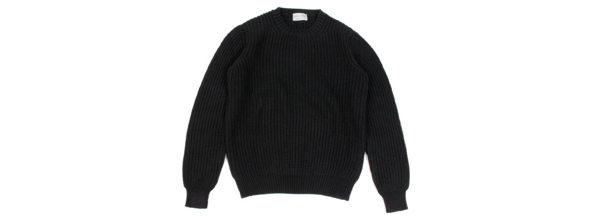 Settefili Cashmere (セッテフィーリ カシミア) Cashmere Crew Neck Sweater ローゲージ カシミアニット セーター BLACK (ブラック・CG102) made in italy (イタリア製) 2019 秋冬新作 settefilicashmere 愛知 名古屋 altoediritto アルトエデリット カシミヤ