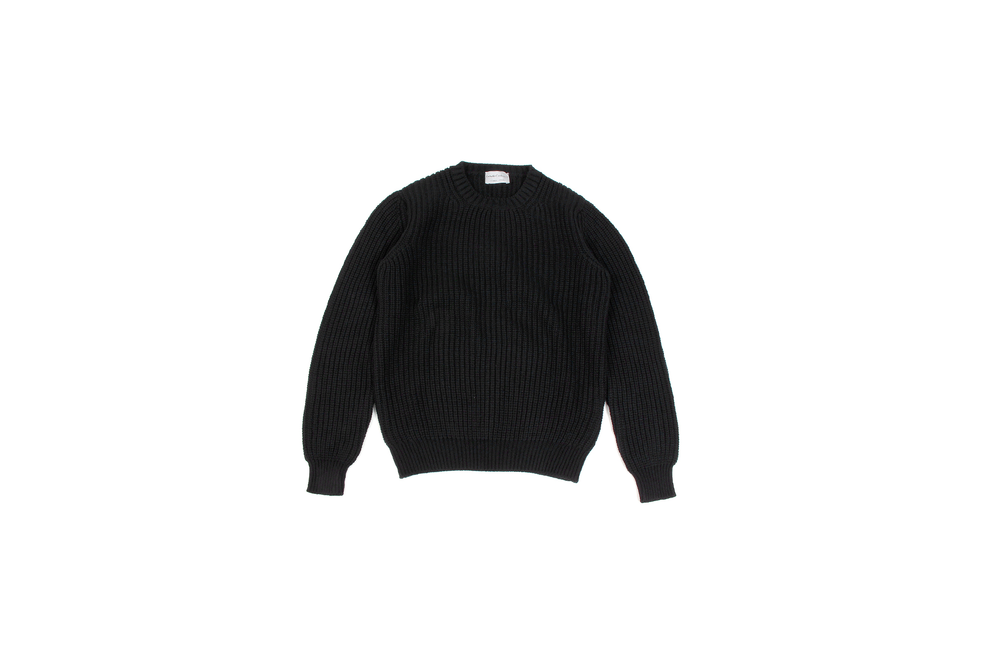 Settefili Cashmere (セッテフィーリ カシミア) Cashmere Crew Neck Sweater ローゲージ カシミアニット セーター BLACK (ブラック・CG102) made in italy (イタリア製) 2019 秋冬新作 settefilicashmere 愛知 名古屋 altoediritto アルトエデリット カシミヤ