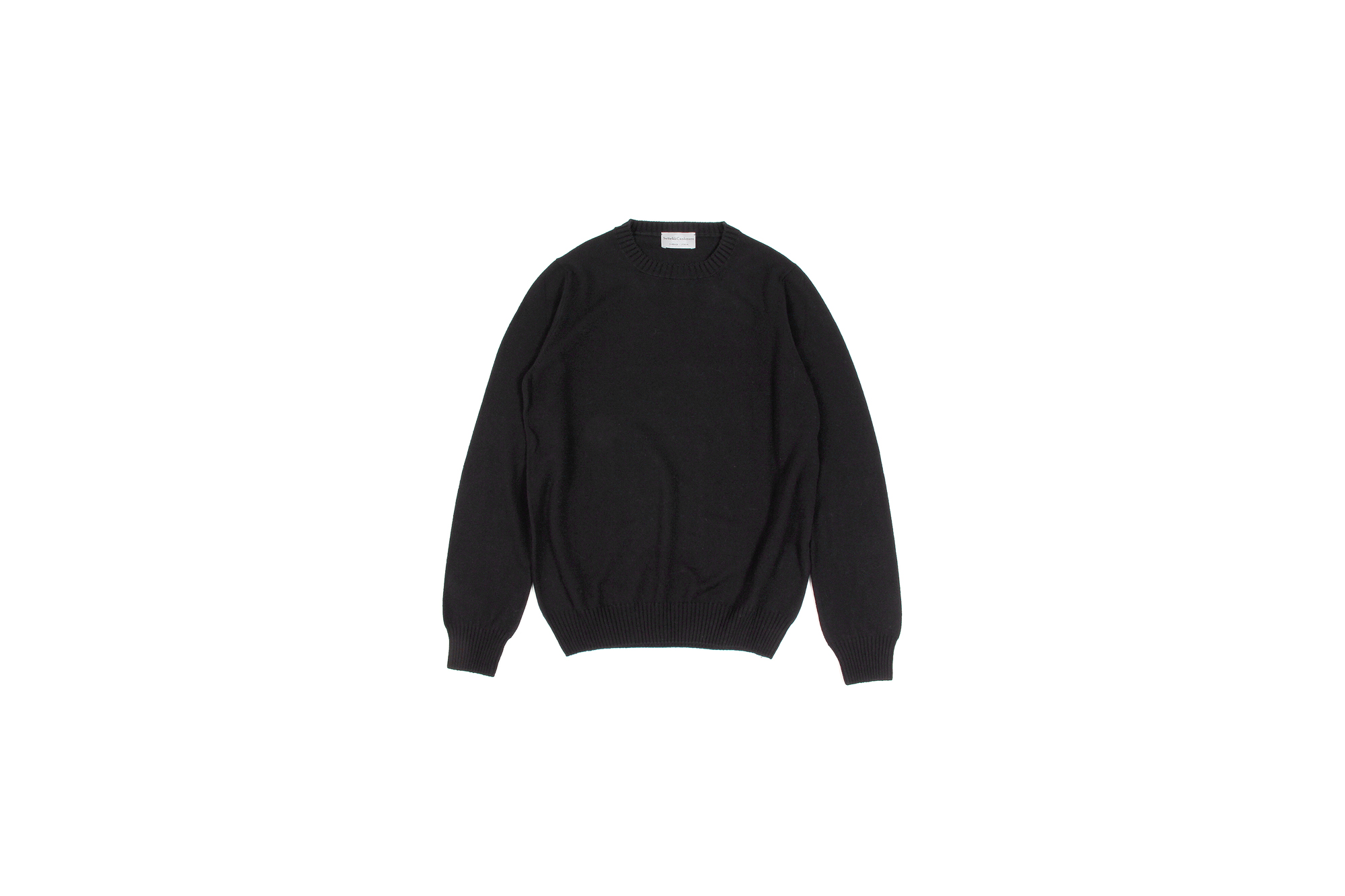 Settefili Cashmere (セッテフィーリ カシミア) Silk Cashmere Crew Neck Sweater ハイゲージ シルクカシミア ニット セーター BLACK (ブラック・CS22) made in italy (イタリア製) 2019 秋冬新作 settefilicashmere 愛知 名古屋 altoediritto アルトエデリット