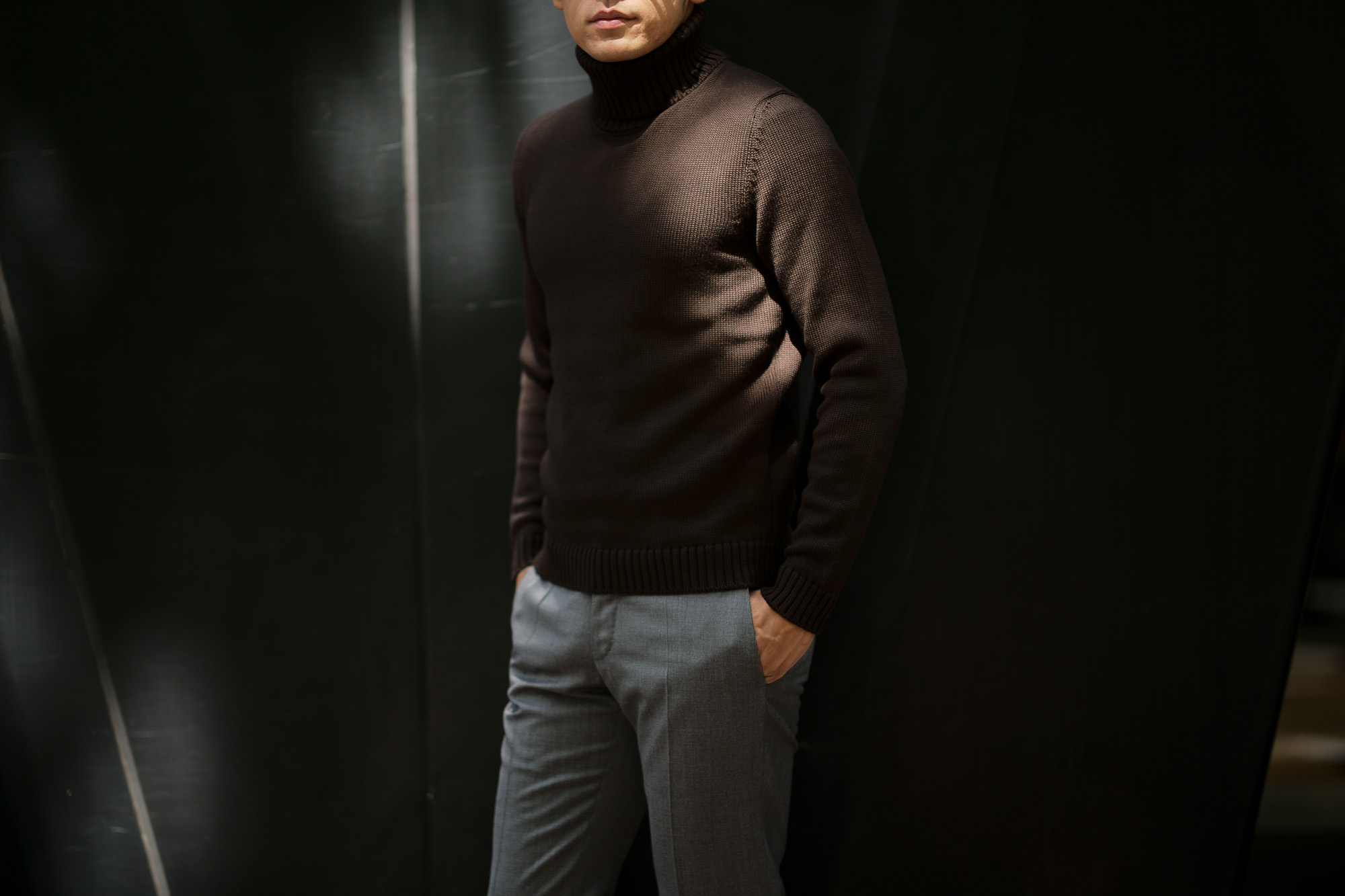 ZANONE (ザノーネ) Turtle Neck Sweater (タートルネックセーター) 810005 Z0229 VIRGIN WOOL 100% ミドルゲージ ウールニット セーター BROWN (ブラウン・Z5204) made in italy (イタリア製) 2019 秋冬 【ご予約受付中】zanone ニット クルーネック 愛知 名古屋 Alto e Diritto アルト エ デリット