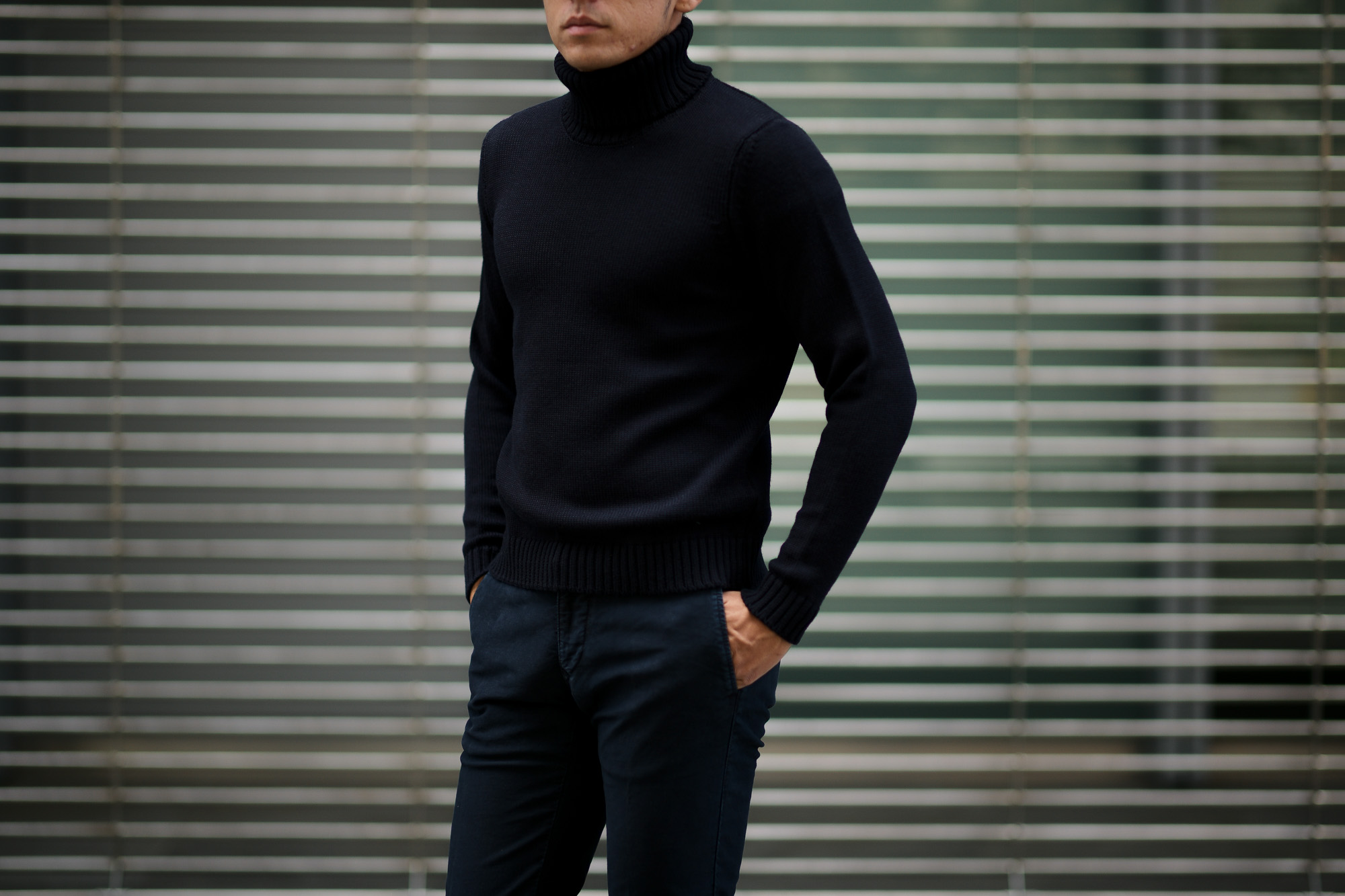 ZANONE (ザノーネ) Turtle Neck Sweater (タートルネックセーター) 810005 Z0229 VIRGIN WOOL 100% ミドルゲージ ウールニット セーター NAVY (ネイビー・Z1375) made in italy (イタリア製) 2019 秋冬 【ご予約受付中】zanone ニット クルーネック 愛知 名古屋 Alto e Diritto アルト エ デリット