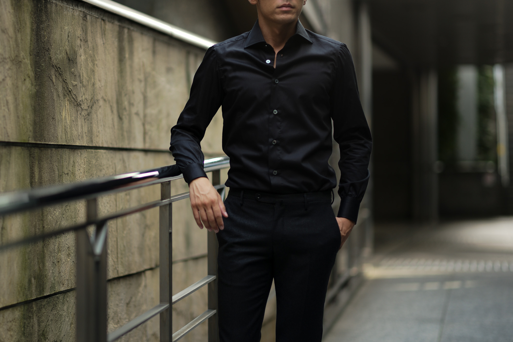 AVINO(アヴィーノ) Poplin Dress Shirts コットン ブロード ポプリン ドレスシャツ BLACK(ブラック) made in italy (イタリア製) 2019 秋冬新作 愛知 名古屋 altoediritto アルトエデリット