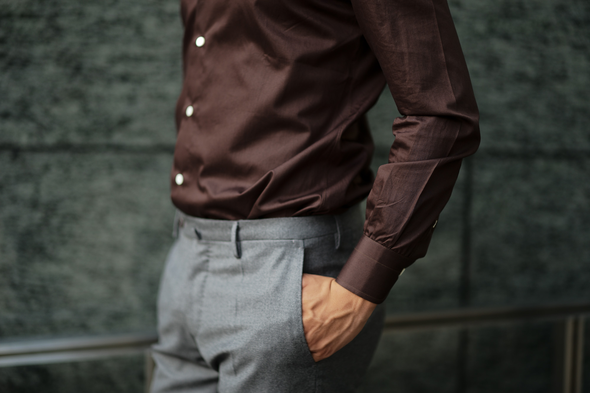 AVINO(アヴィーノ) Poplin Dress Shirts コットン ブロード ポプリン ドレスシャツ BROWN(ブラウン) made in italy (イタリア製) 2019 秋冬新作 愛知 名古屋 altoediritto アルトエデリット