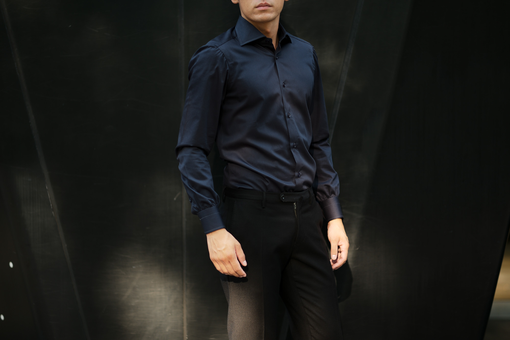 AVINO(アヴィーノ) Poplin Dress Shirts コットン ブロード ポプリン ドレスシャツ NAVY(ネイビー) made in italy (イタリア製) 2019 秋冬新作 愛知 名古屋 altoediritto アルトエデリット