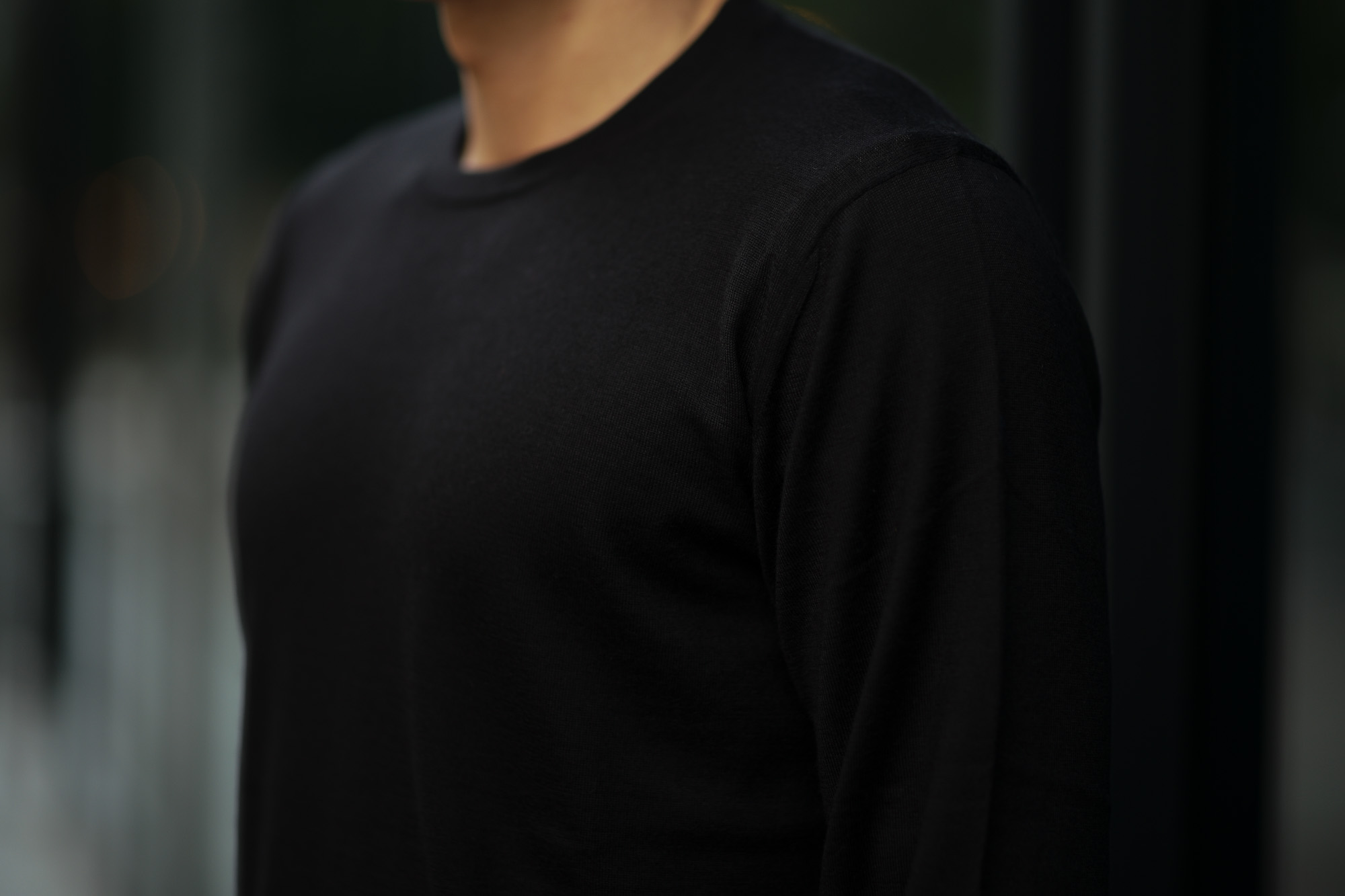 Cruciani (クルチアーニ) Silk Cashmere Crew Neck Sweater (シルクカシミヤ クルーネック セーター) ハイゲージ シルクカシミヤニット セーター BLACK (ブラック・30060) made in italy (イタリア製) 2019 秋冬新作 愛知 名古屋 altoediritto アルトエデリット