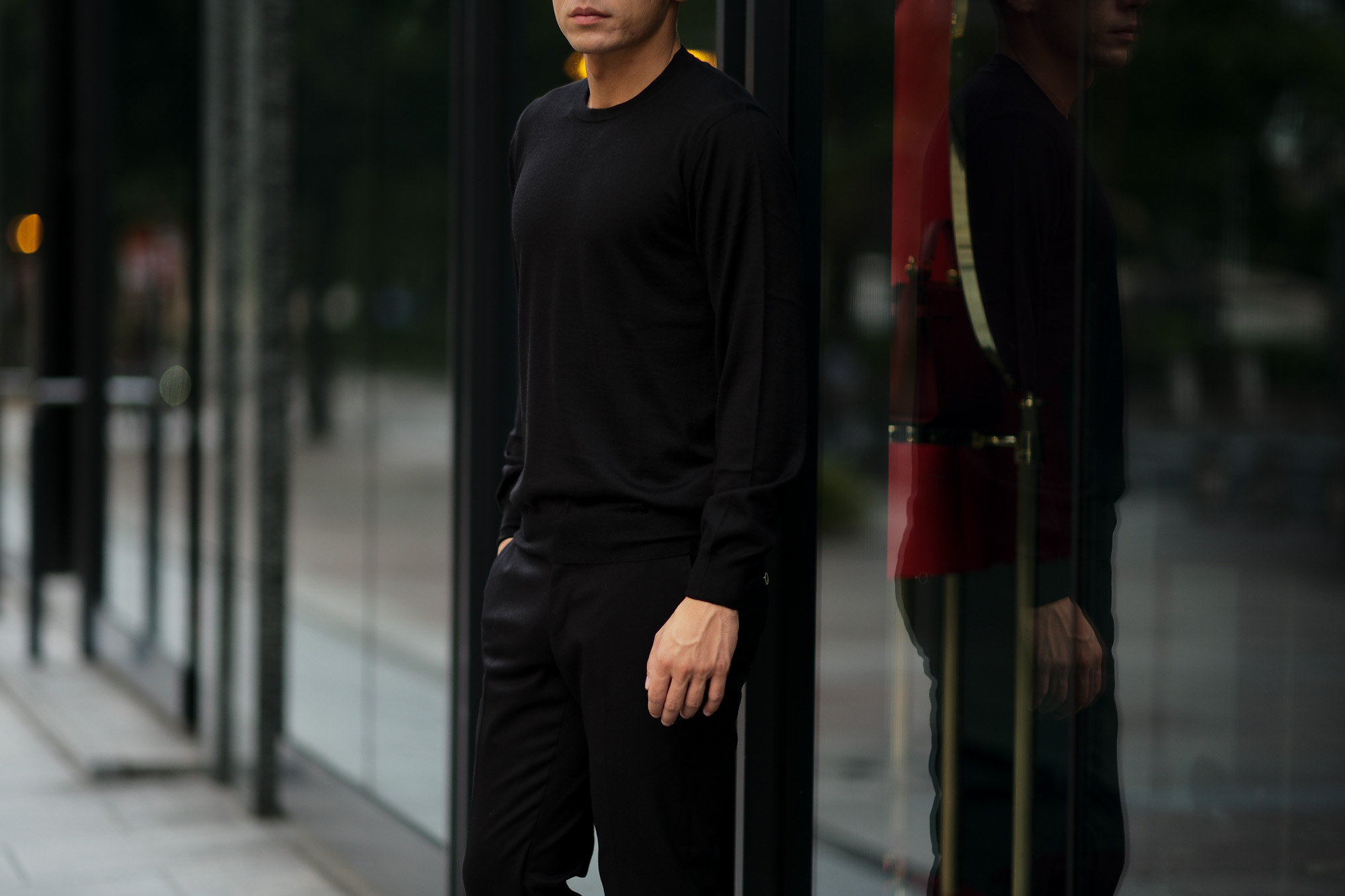 Cruciani (クルチアーニ) Silk Cashmere Crew Neck Sweater (シルクカシミヤ クルーネック セーター) ハイゲージ シルクカシミヤニット セーター BLACK (ブラック・30060) made in italy (イタリア製) 2019 秋冬新作 愛知 名古屋 altoediritto アルトエデリット