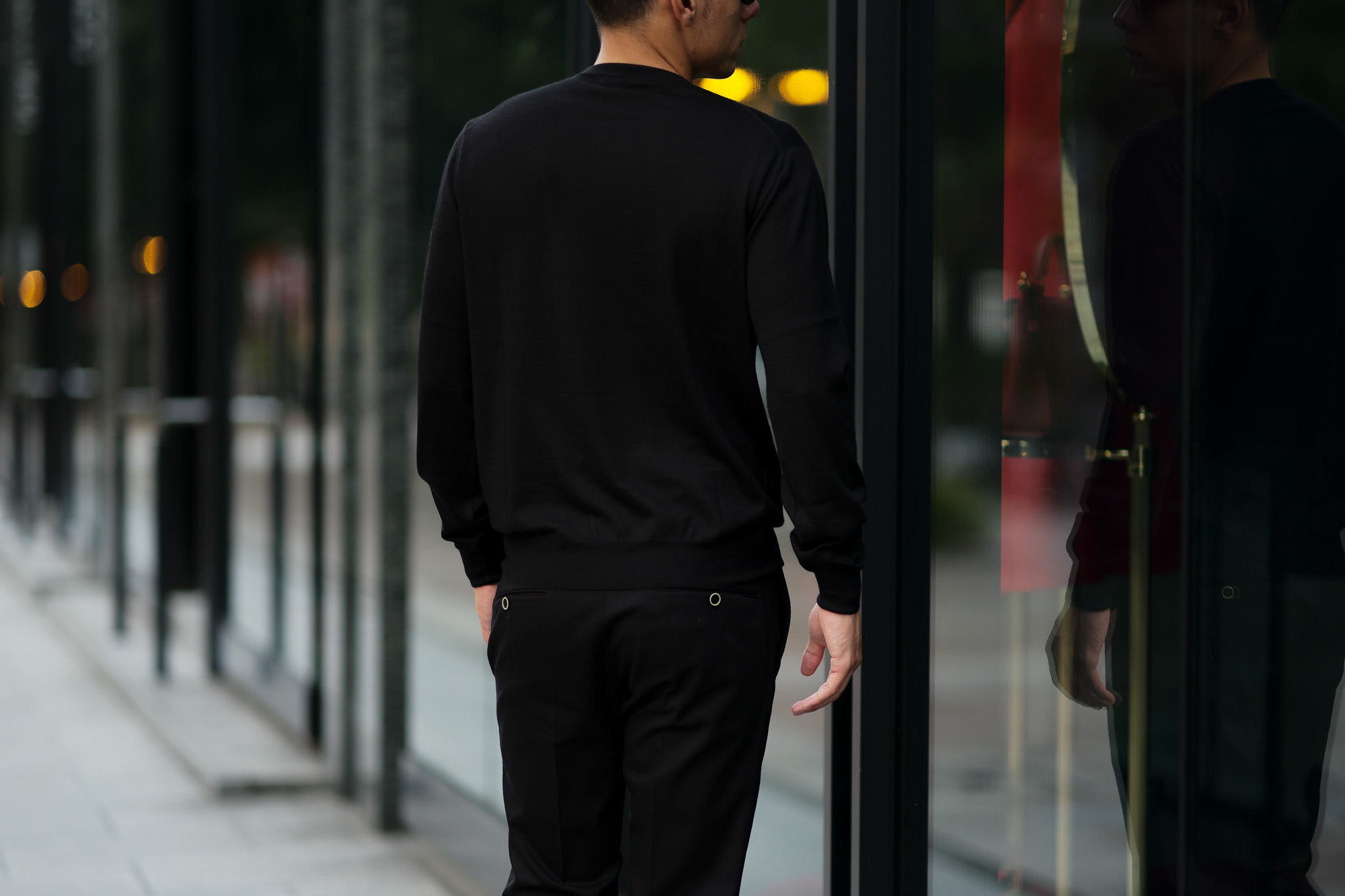 Cruciani (クルチアーニ) Silk Cashmere Crew Neck Sweater (シルクカシミヤ クルーネック セーター) ハイゲージ シルクカシミヤニット セーター BLACK (ブラック・30060) made in italy (イタリア製) 2019 秋冬新作 愛知 名古屋 altoediritto アルトエデリット