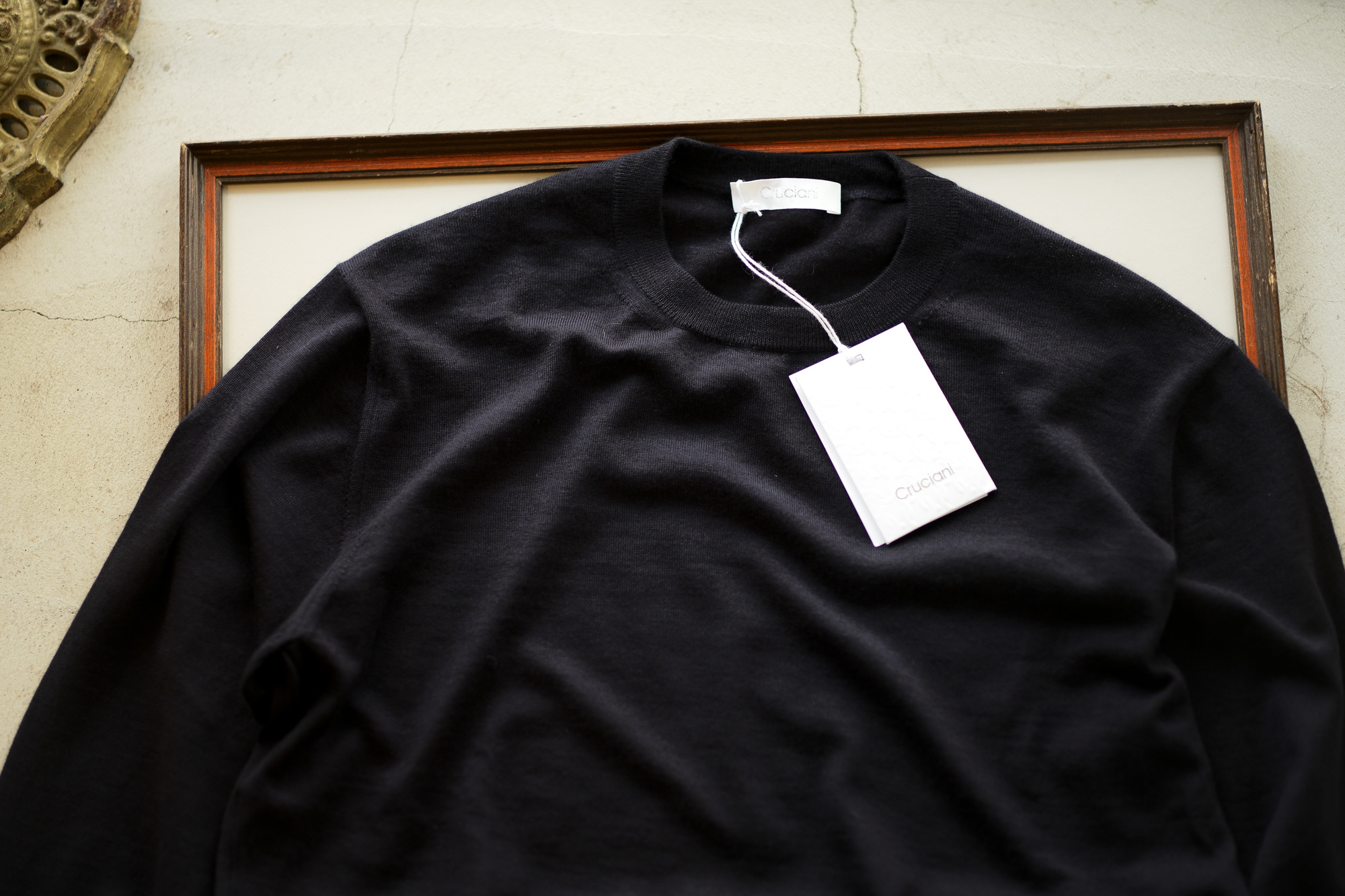 Cruciani (クルチアーニ) Silk Cashmere Crew Neck Sweater (シルクカシミヤ クルーネック セーター) ハイゲージ シルクカシミヤニット セーター NAVY (ネイビー・5508D) made in italy (イタリア製) 2019 秋冬新作 愛知 名古屋 altoediritto アルトエデリット