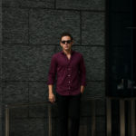 Cuervo (クエルボ) Sartoria Collection (サルトリア コレクション) Pier(ピエル) STRETCH COTTON ストレッチコットン シャツ BORDEAUX (ボルドー) MADE IN ITALY (イタリア製) 2019のイメージ