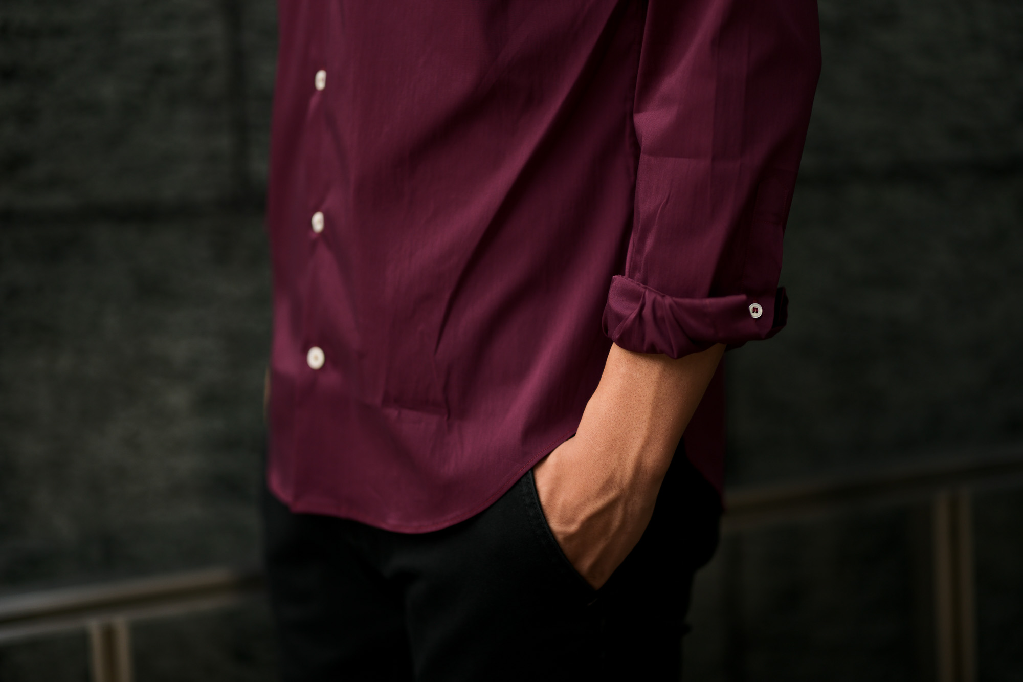 Cuervo (クエルボ) Sartoria Collection (サルトリア コレクション) Pier(ピエル) STRETCH COTTON ストレッチコットン シャツ BORDEAUX (ボルドー) MADE IN ITALY (イタリア製) 2019  イタリアシャツ 愛知 名古屋 altoediritto アルトエデリット