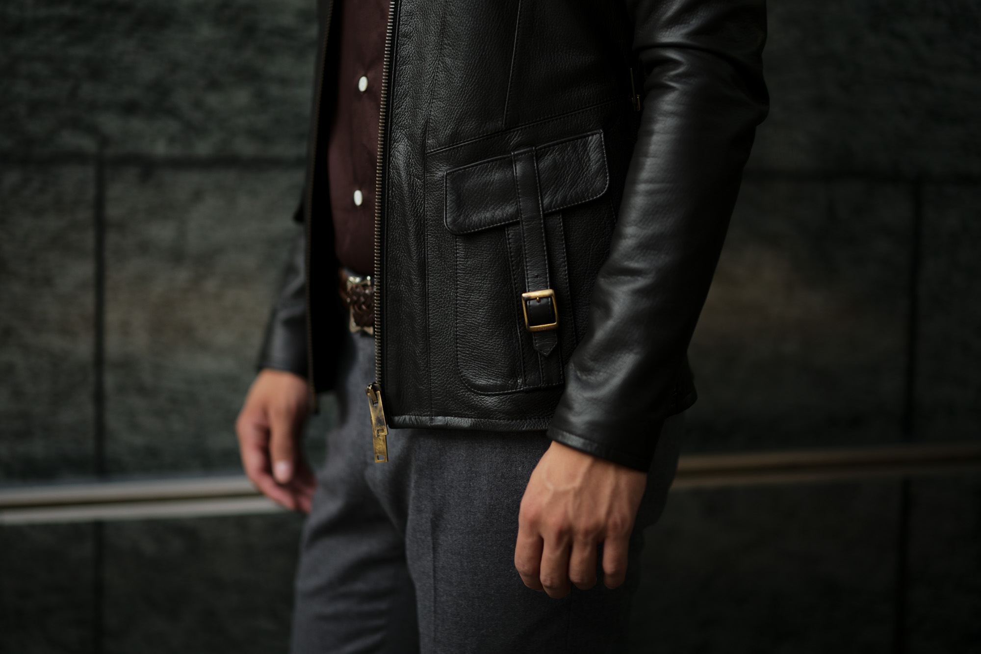 Cuervo (クエルボ) Satisfaction Leather Collection (サティスファクション レザー コレクション) East West(イーストウエスト)  SMOKE(スモーク) BUFFALO LEATHER (バッファロー レザー) レザージャケット BROWN(ブラウン) MADE IN JAPAN (日本製) 2019 秋冬新作  愛知 名古屋 altoediritto アルトエデリット 洋服屋 レザージャケット サウスパラディソ eastwest