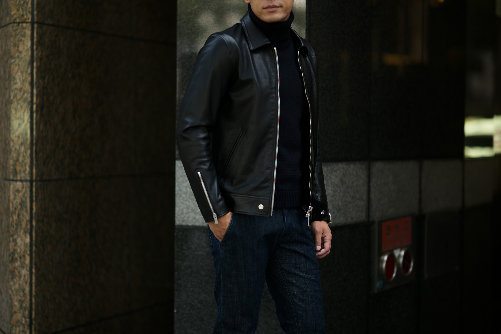 Cuervo (クエルボ) Satisfaction Leather Collection (サティスファクション レザー コレクション) TOM (トム) BUFFALO LEATHER (バッファロー レザー) シングル ライダース ジャケット BLACK (ブラック) MADE IN JAPAN (日本製) 2019 秋冬新作 クエルボ レザージャケット 愛知 名古屋 alto e diritto アルトエデリット セレクトショップ