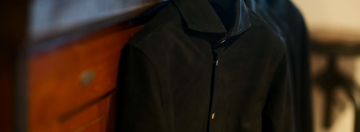 cuervo bopoha(クエルボ ヴァローナ) Satisfaction Leather Collection (サティスファクション レザー コレクション) Noel (ノエル) HORSE NUBUCK ホースヌバック レザーシャツ BLACK (ブラック) MADE IN JAPAN (日本製) 2019 秋冬新作 【入荷しました】のイメージ