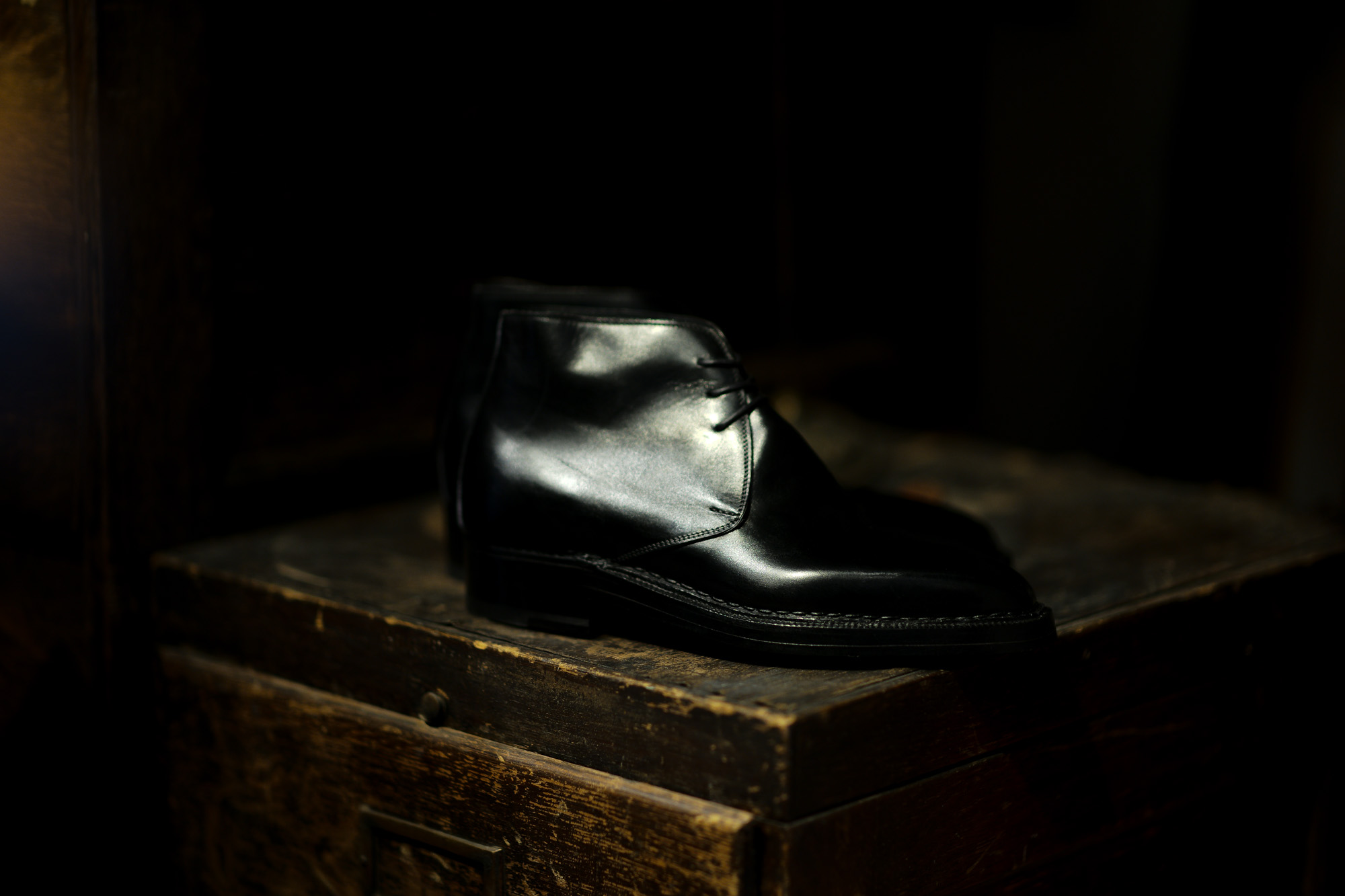 ENZO BONAFE (エンツォボナフェ) ART.3722 Chukka boots Du Puy Vitello デュプイ社ボックスカーフ チャッカブーツ NERO (ブラック) made in italy (イタリア製) 愛知 名古屋 Alto e Diritto アルトエデリット エンツォボナフェ チャッカ　5.5,6,6.5,7,7.5,8,8.5,9,9.5