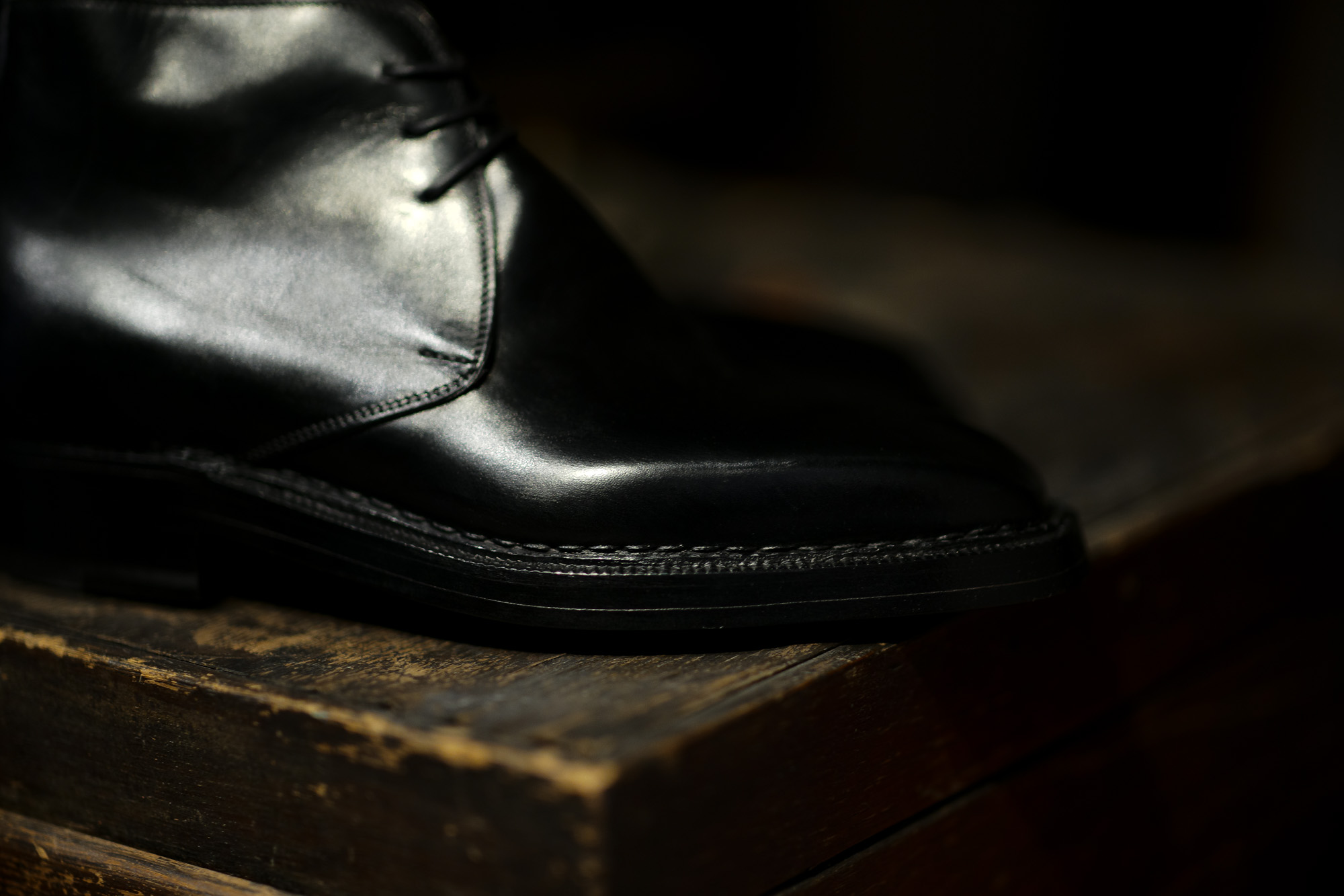 ENZO BONAFE (エンツォボナフェ) ART.3722 Chukka boots Du Puy Vitello デュプイ社ボックスカーフ チャッカブーツ NERO (ブラック) made in italy (イタリア製) 愛知 名古屋 Alto e Diritto アルトエデリット エンツォボナフェ チャッカ　5.5,6,6.5,7,7.5,8,8.5,9,9.5