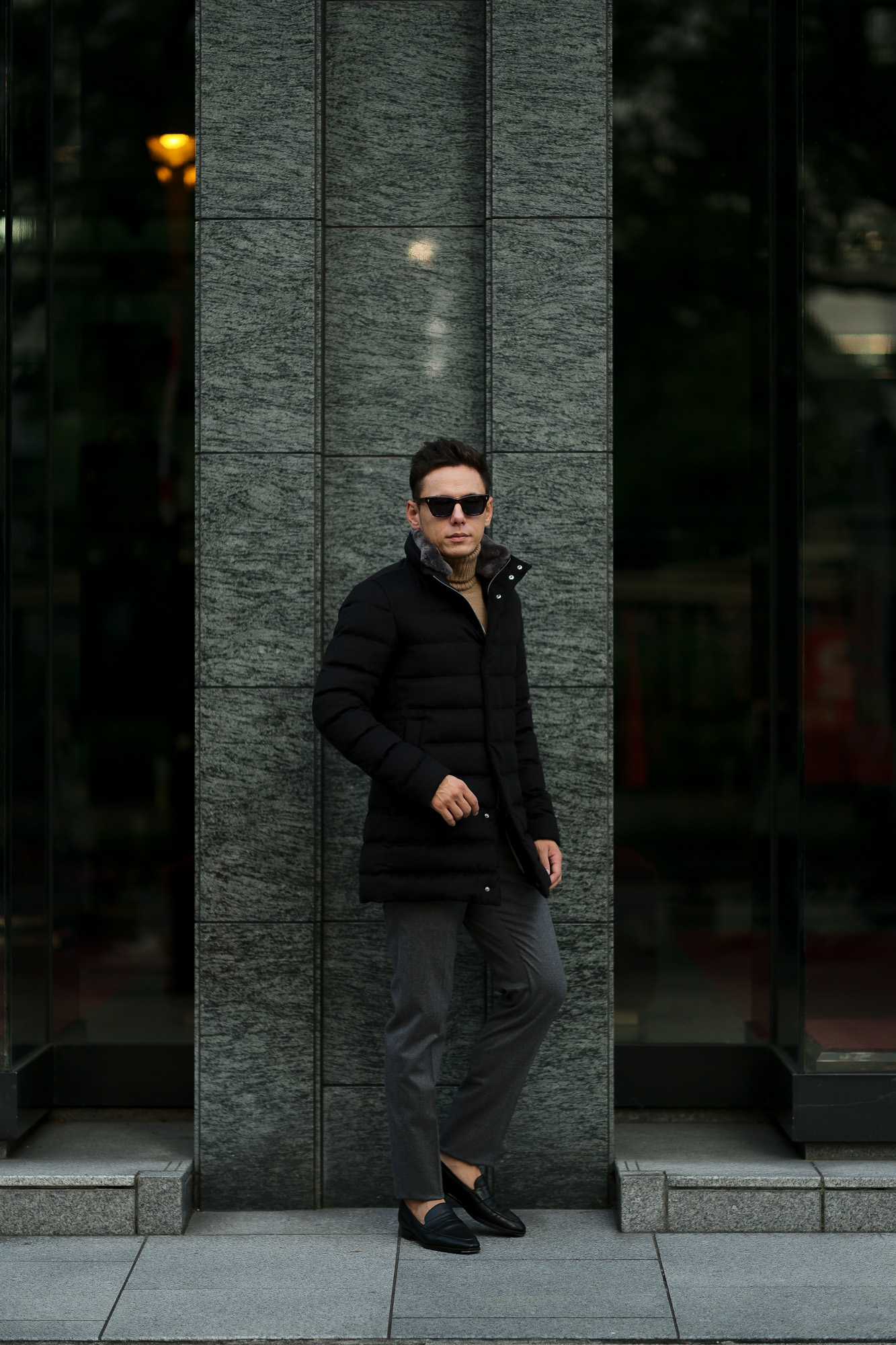 HERNO(ヘルノ) PI0584U Silk Cashmere Down coat (シルク カシミア ダウン コート) PIACENZA (ピアツェンツァ) DROP GLIDE NYLON ULTRALIGHT 撥水 シルク カシミア ダウン コート BLACK (ブラック・9300) Made in italy (イタリア製) 2019 秋冬新作 alto e dirittoアルトエデリット 42,44,46,48,50,52　愛知 名古屋