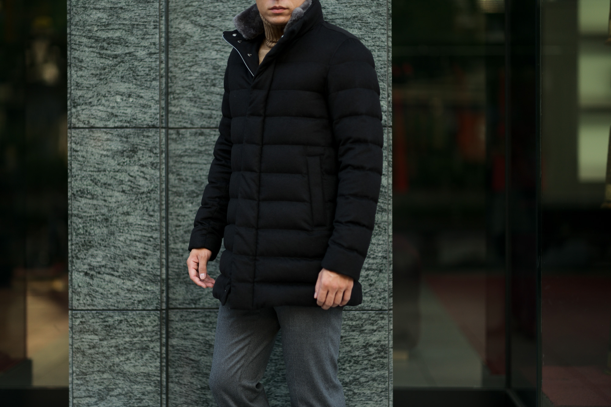 HERNO(ヘルノ) PI0584U Silk Cashmere Down coat (シルク カシミア ダウン コート) PIACENZA (ピアツェンツァ) DROP GLIDE NYLON ULTRALIGHT 撥水 シルク カシミア ダウン コート BLACK (ブラック・9300) Made in italy (イタリア製) 2019 秋冬新作 alto e dirittoアルトエデリット 42,44,46,48,50,52　愛知 名古屋