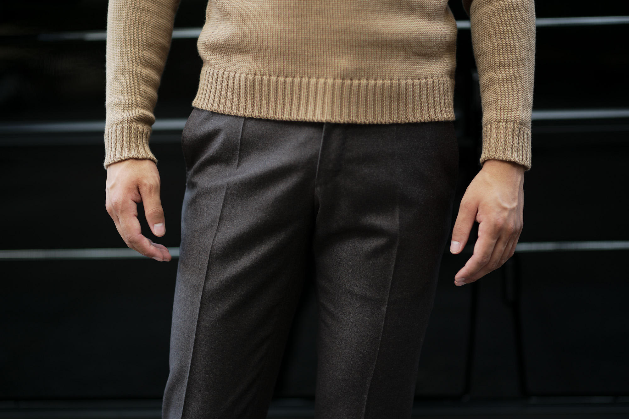 INCOTEX (インコテックス) N35 SLIM FIT (1NT035) SUPER 100'S WORSTED FLANNEL フランネル ウール スラックス BROWN (ブラウン・610) 2019 秋冬新作 愛知 名古屋 altoediritto アルトエデリット