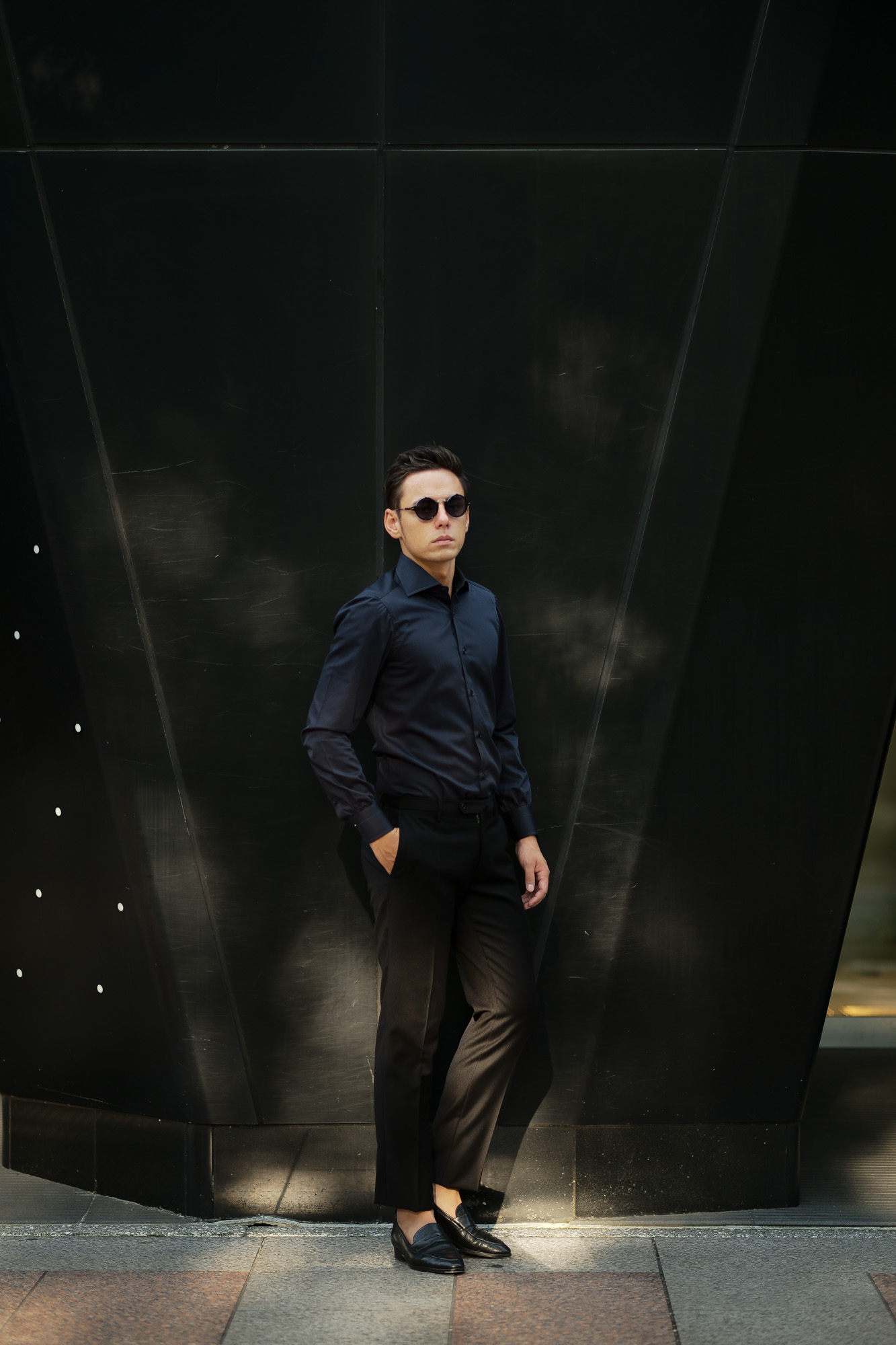 INCOTEX (インコテックス) N35 SLIM FIT (1NT035) SUPER 100'S WORSTED FLANNEL フランネル ウール スラックス BLACK (ブラック・990) 2019 秋冬新作 愛知 名古屋 altoediritto アルトエデリット