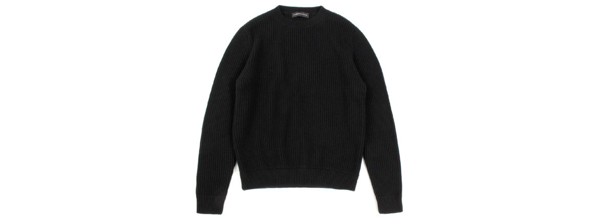 LAMBERTO LOSANI (ランベルト ロザーニ) Cashmere Crew Neck Sweater (カシミア クルーネック セーター) ローゲージ カシミアニット セーター BLACK (ブラック・0901) made in italy (イタリア製) 2019 秋冬 lambertolosani ランベルトロザーニ 愛知 名古屋 altoediritto アルトエデリット