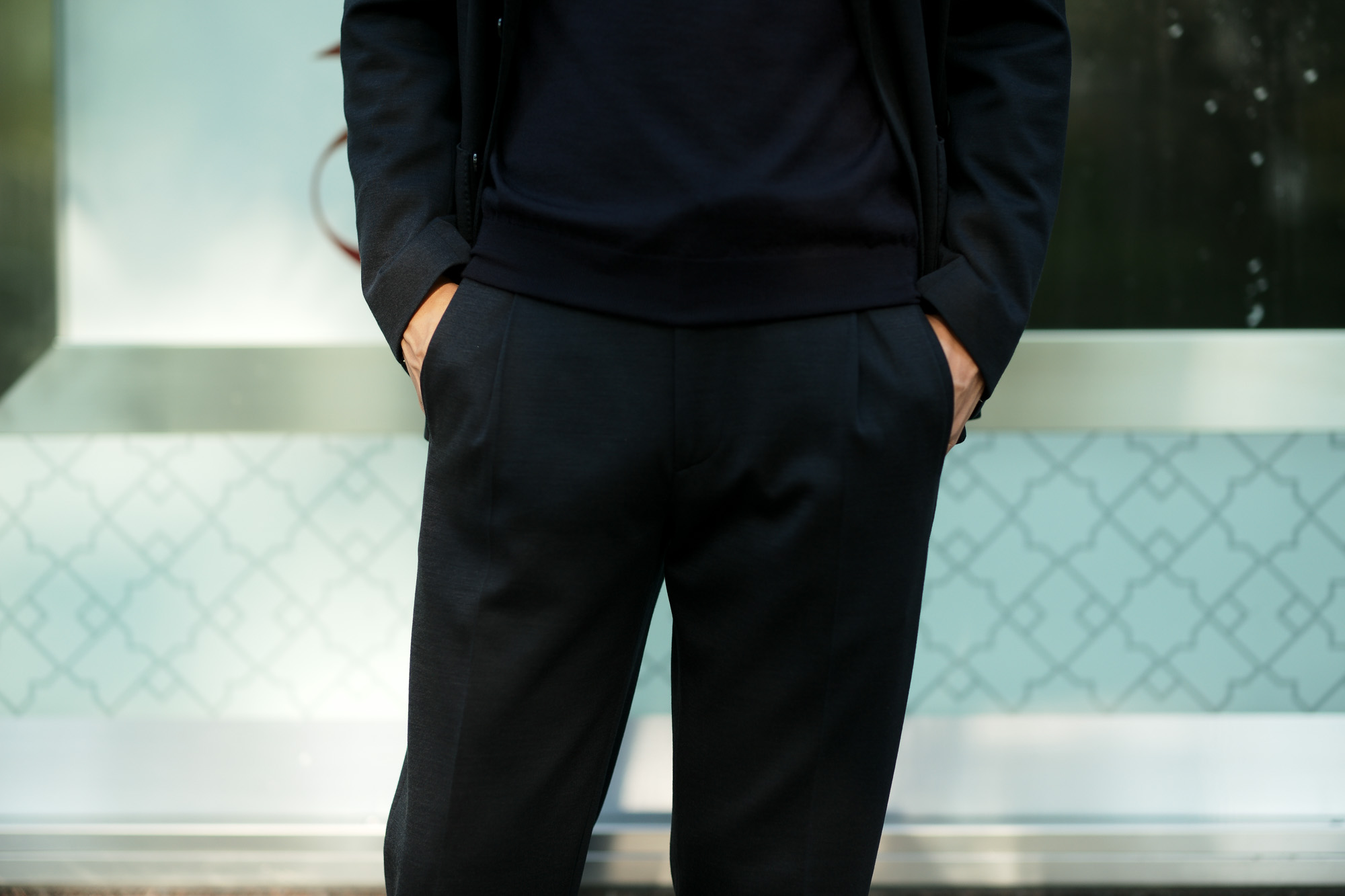 LARDINI (ラルディーニ) EASY WEAR (イージーウエア) Pakkaburu Jersey Suit パッカブルジャージスーツ NAVY (ネイビー・2) 2019 秋冬新作 愛知 名古屋 altoediritto アルトエデリット