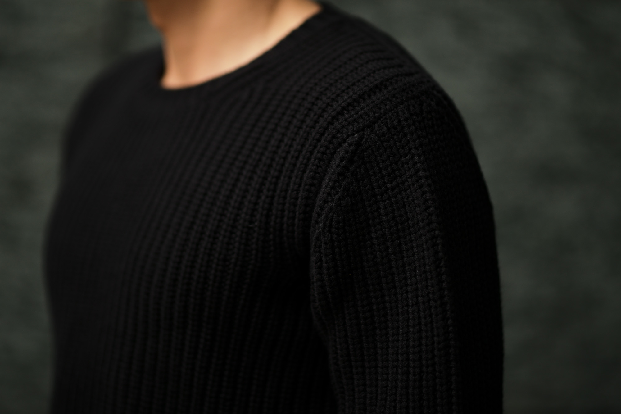 Settefili Cashmere (セッテフィーリ カシミア) Cashmere Crew Neck Sweater ローゲージ カシミアニット セーター BLACK (ブラック・CG102) made in italy (イタリア製) 2019 秋冬新作 settefilicashmere 愛知 名古屋 altoediritto アルトエデリット カシミヤ