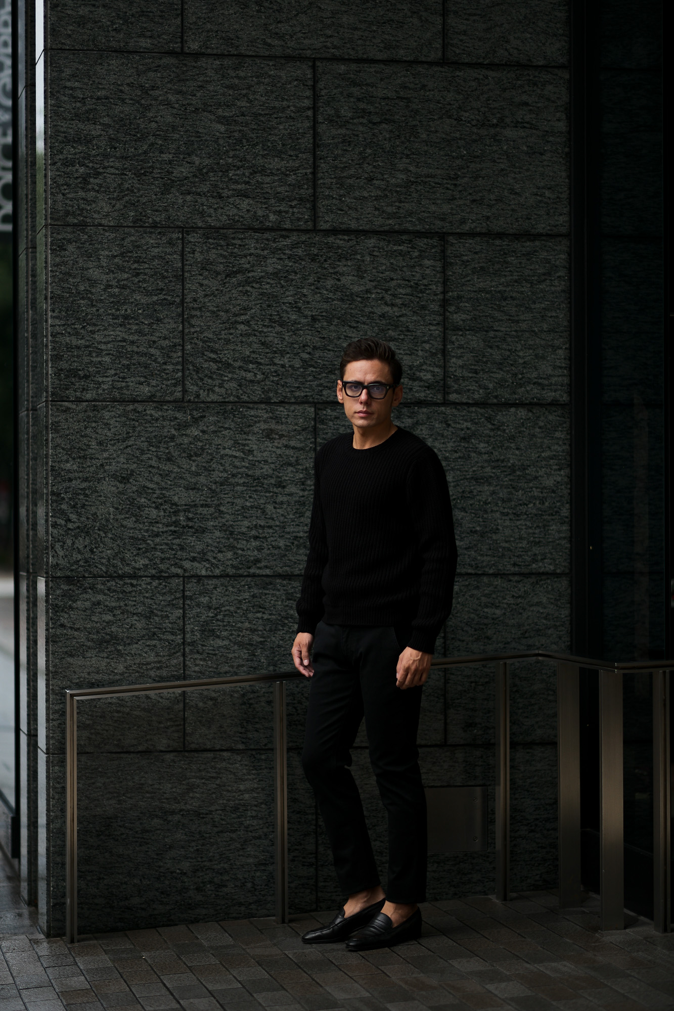 Settefili Cashmere (セッテフィーリ カシミア) Cashmere Crew Neck Sweater ローゲージ カシミアニット セーター BLACK (ブラック・CG102) made in italy (イタリア製) 2019 秋冬新作 settefilicashmere 愛知 名古屋 altoediritto アルトエデリット カシミヤ