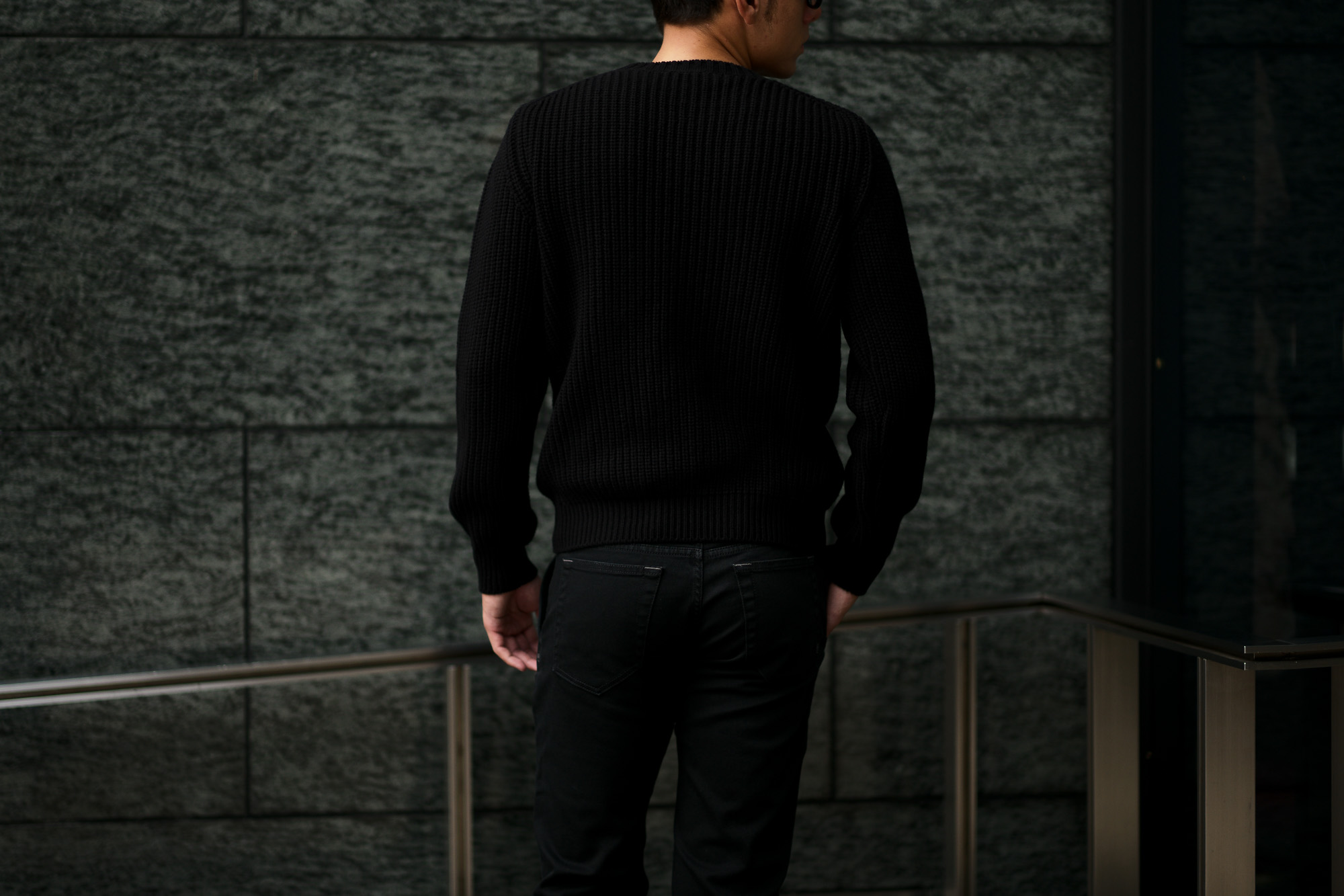 Settefili Cashmere (セッテフィーリ カシミア) Cashmere Crew Neck Sweater ローゲージ カシミアニット セーター BLACK (ブラック・CG102) made in italy (イタリア製) 2019 秋冬新作 settefilicashmere 愛知 名古屋 altoediritto アルトエデリット カシミヤ