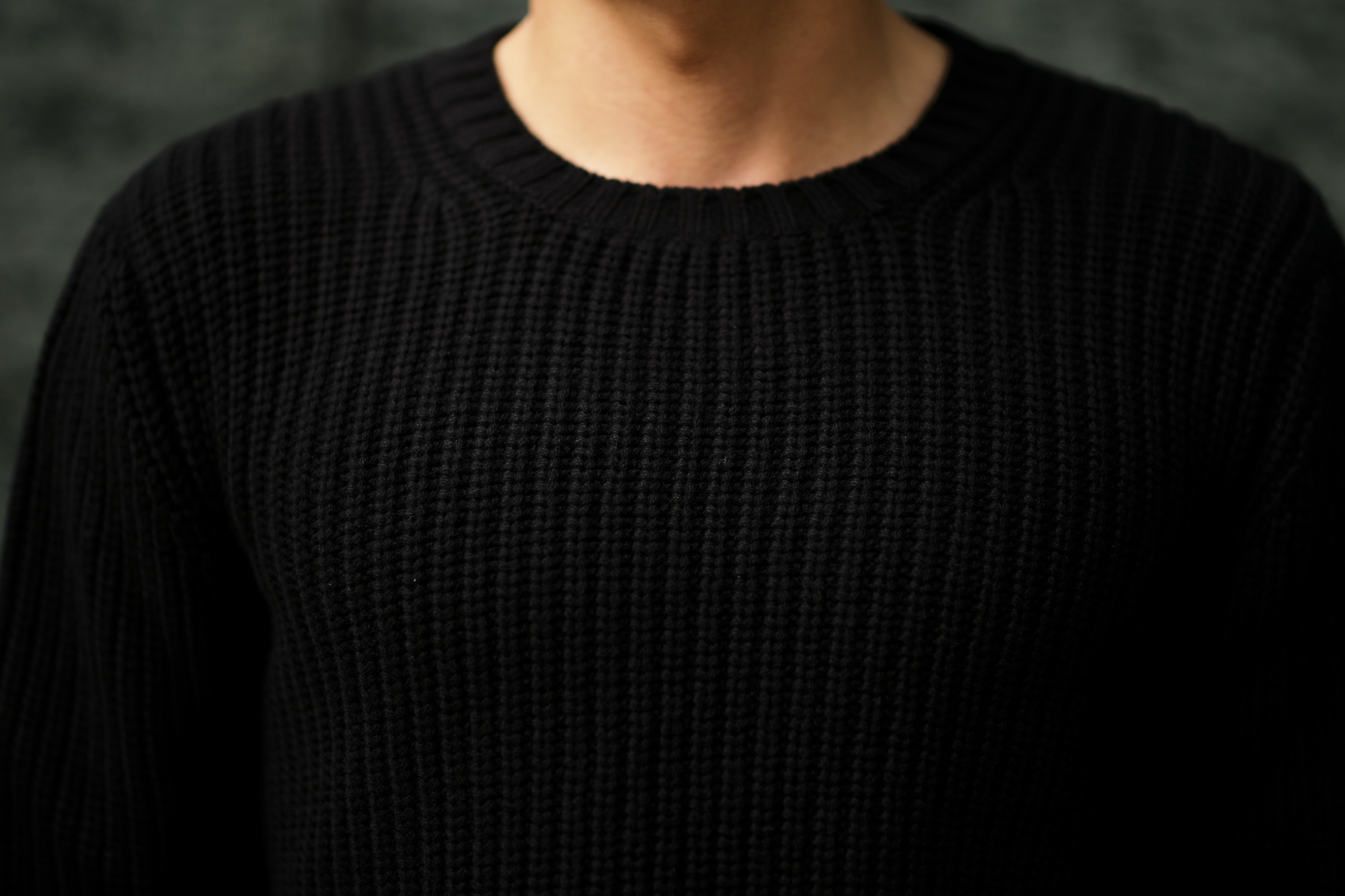 Settefili Cashmere (セッテフィーリ カシミア) Cashmere Crew Neck Sweater ローゲージ カシミアニット セーター BLACK (ブラック・CG102) made in italy (イタリア製) 2019 秋冬新作 settefilicashmere 愛知 名古屋 altoediritto アルトエデリット カシミヤ