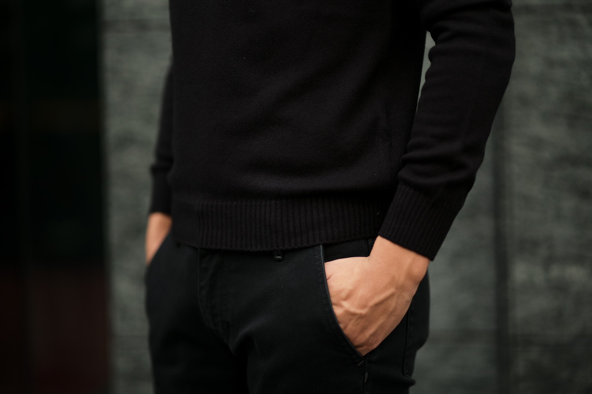 Settefili Cashmere (セッテフィーリ カシミア) Silk Cashmere Crew Neck Sweater ハイゲージ シルクカシミア ニット セーター BLACK (ブラック・CS22) made in italy (イタリア製) 2019 秋冬新作 settefilicashmere 愛知 名古屋 altoediritto アルトエデリット