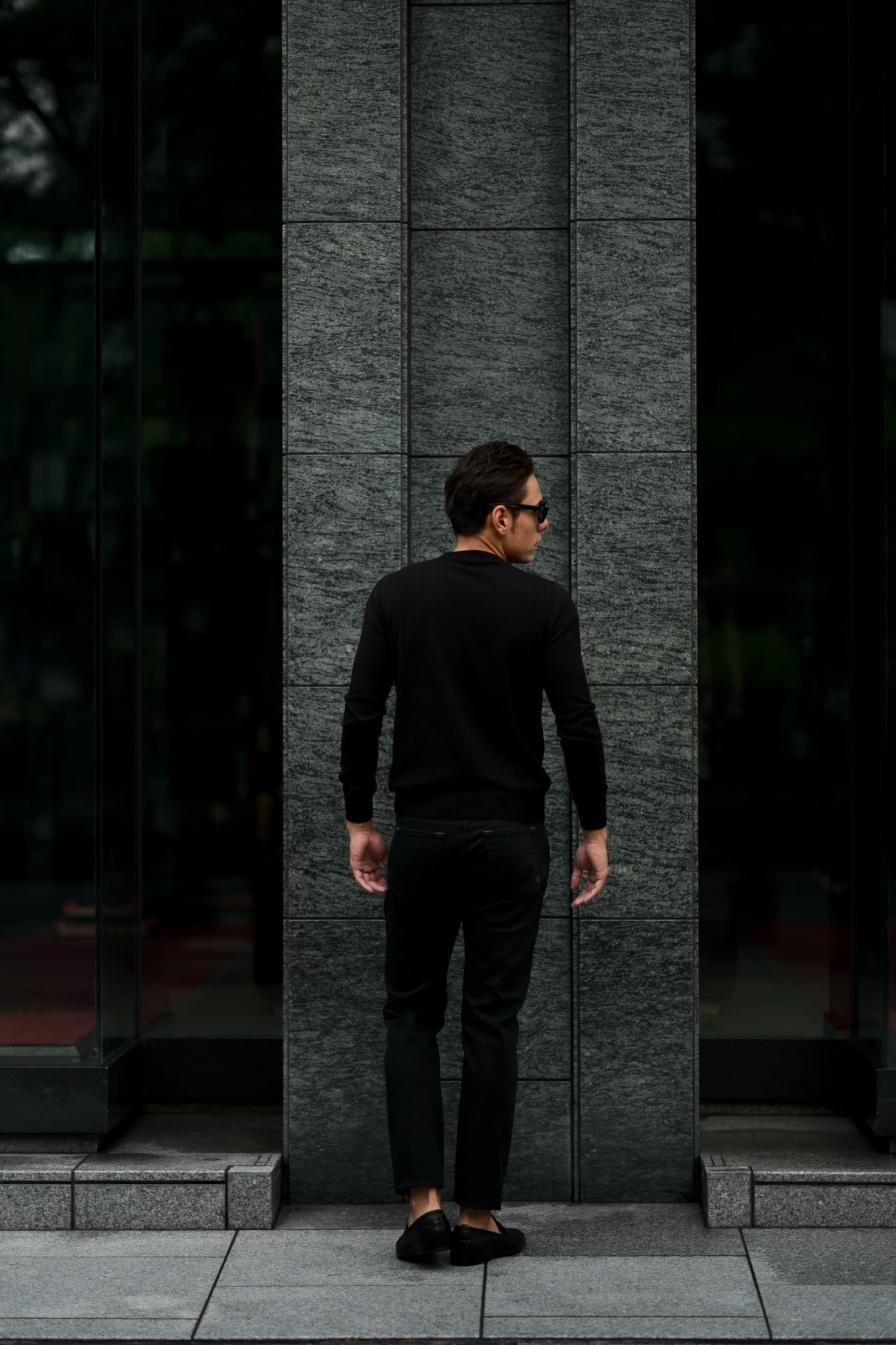 Settefili Cashmere (セッテフィーリ カシミア) Silk Cashmere Crew Neck Sweater ハイゲージ シルクカシミア ニット セーター BLACK (ブラック・CS22) made in italy (イタリア製) 2019 秋冬新作 settefilicashmere 愛知 名古屋 altoediritto アルトエデリット