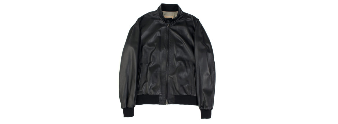 SILENCE (サイレンス) Single Rib Leather Jacket (シングル リブ レザー ジャケット) Lambskin Nappa Leather (ラムナッパ レザー) シングル ライダース ジャケット NERO (ブラック) Made in italy (イタリア製) 2019 秋冬新作 愛知 名古屋 東京 大阪 alto e diritto アルトエデリット altoediritto