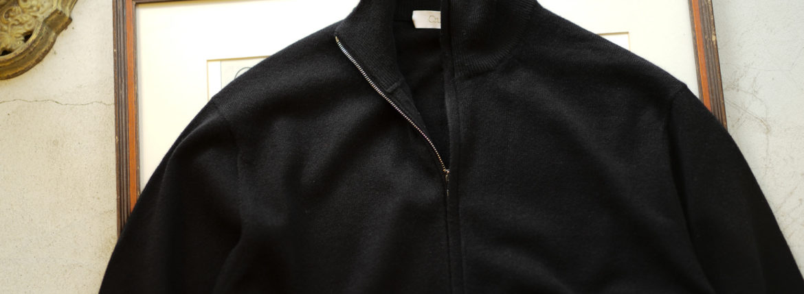 Cruciani(クルチアーニ) Cashmere Zip Up Cardigan (カシミヤ ジップアップ カーディガン) Cashmere 100% ハイゲージ カシミヤニット カーディガン BLACK (ブラック・400002) made in italy (イタリア製) 2019 秋冬新作 愛知 名古屋 altoediritto アルトエデリット