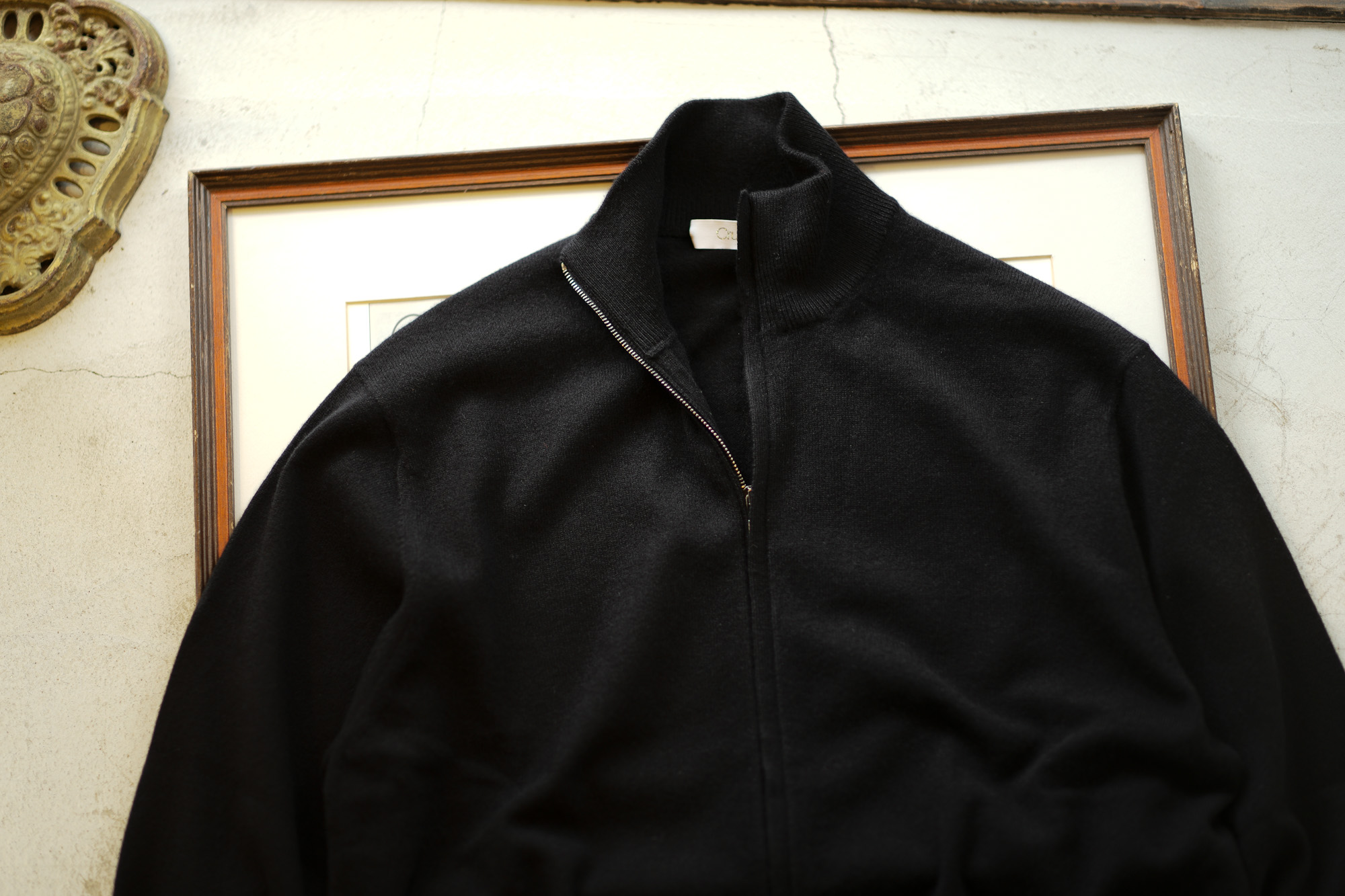 Cruciani(クルチアーニ) Cashmere Zip Up Cardigan (カシミヤ ジップアップ カーディガン) Cashmere 100% ハイゲージ カシミヤニット カーディガン BLACK (ブラック・400002) made in italy (イタリア製) 2019 秋冬新作 愛知 名古屋 altoediritto アルトエデリット