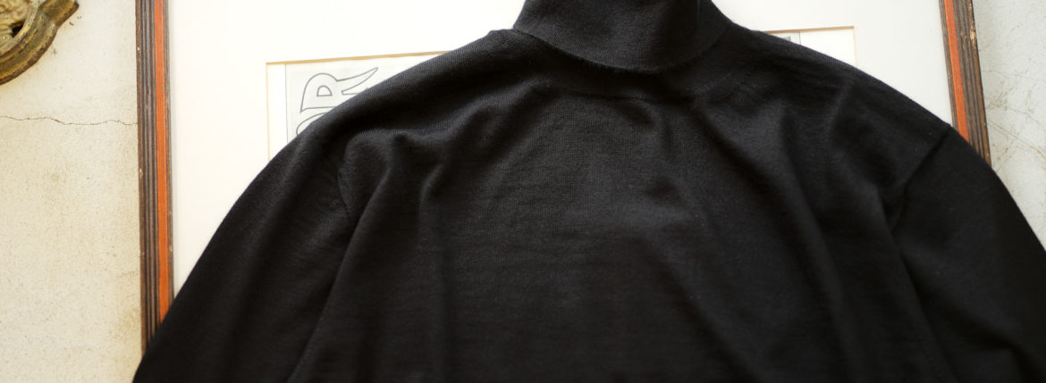 Cruciani(クルチアーニ) Silk Cashmere Turtle Neck Sweater (シルクカシミヤ タートルネック セーター) ハイゲージ シルクカシミヤニット セーター BLACK (ブラック・30060) made in italy (イタリア製) 2019 秋冬新作 愛知 名古屋 altoediritto アルトエデリット