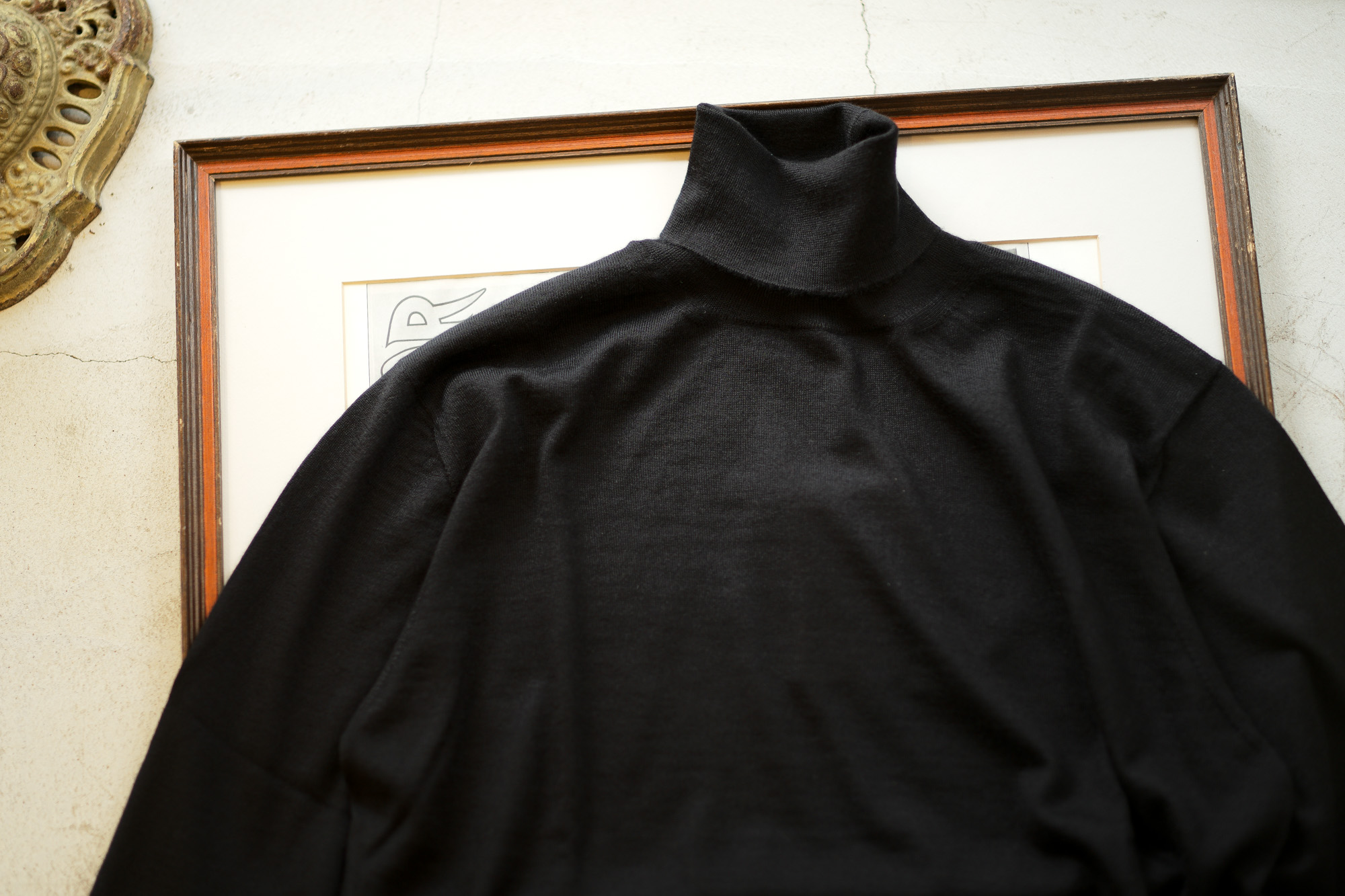 Cruciani(クルチアーニ) Silk Cashmere Turtle Neck Sweater (シルクカシミヤ タートルネック セーター) ハイゲージ シルクカシミヤニット セーター BLACK (ブラック・30060) made in italy (イタリア製) 2019 秋冬新作 愛知 名古屋 altoediritto アルトエデリット