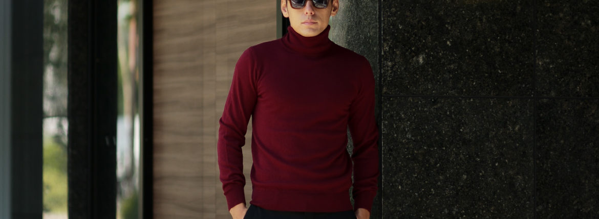 Cuervo (クエルボ) Sartoria Collection (サルトリア コレクション) John(ジョン) Turtle Neck Sweater (タートルネックセーター) ウールニット セーター BORDEAUX (ボルドー) MADE IN JAPAN (日本製) 2019 秋冬 【ご予約受付中】愛知 名古屋 altoediritto アルトエデリット