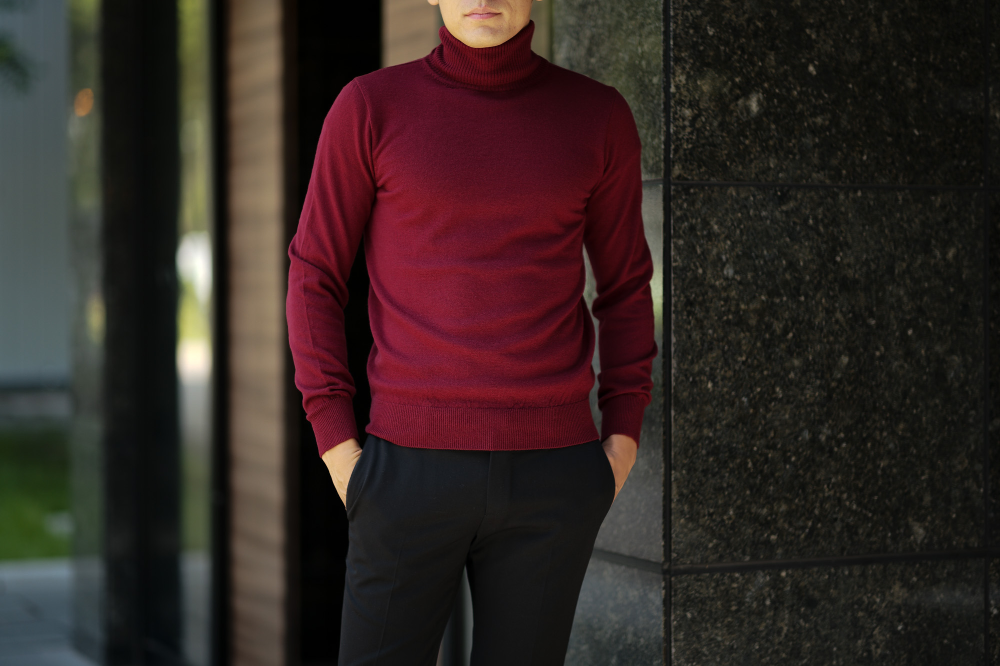 Cuervo (クエルボ) Sartoria Collection (サルトリア コレクション) John(ジョン) Turtle Neck Sweater (タートルネックセーター) ウールニット セーター BORDEAUX (ボルドー) MADE IN JAPAN (日本製) 2019 秋冬 【ご予約受付中】愛知 名古屋 altoediritto アルトエデリット