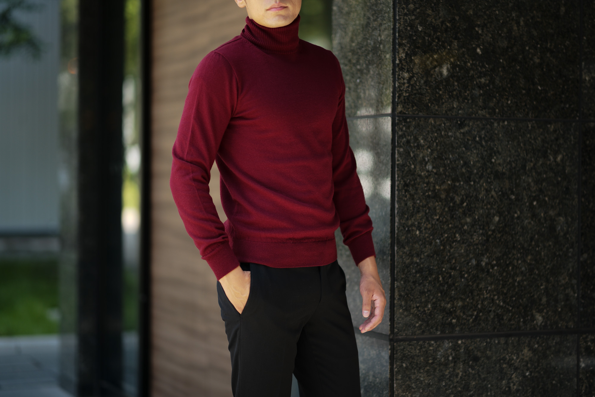 Cuervo (クエルボ) Sartoria Collection (サルトリア コレクション) John(ジョン) Turtle Neck Sweater (タートルネックセーター) ウールニット セーター BORDEAUX (ボルドー) MADE IN JAPAN (日本製) 2019 秋冬 【ご予約受付中】愛知 名古屋 altoediritto アルトエデリット