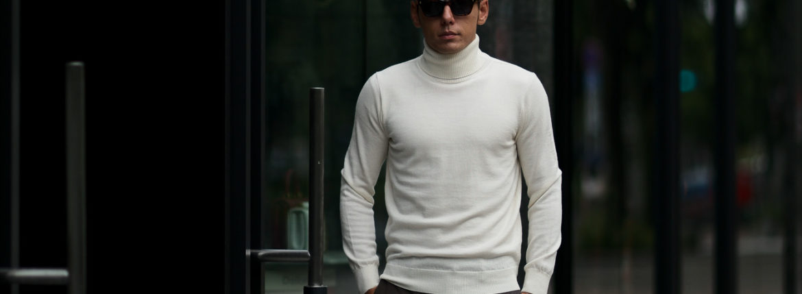 Cuervo (クエルボ) Sartoria Collection (サルトリア コレクション) John(ジョン) Turtle Neck Sweater (タートルネックセーター) ウールニット セーター WHITE (ホワイト) MADE IN JAPAN (日本製) 2019 秋冬 【ご予約受付中】愛知 名古屋 altoediritto アルトエデリット