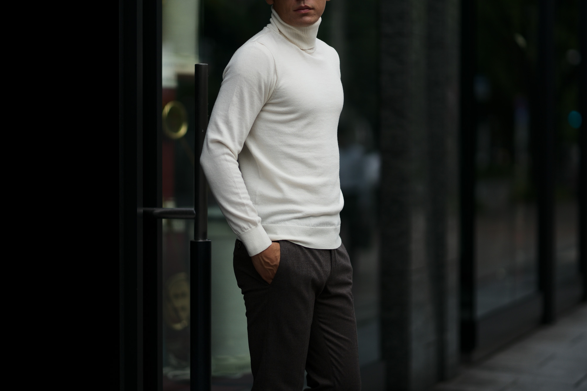 Cuervo (クエルボ) Sartoria Collection (サルトリア コレクション) John(ジョン) Turtle Neck Sweater (タートルネックセーター) ウールニット セーター WHITE (ホワイト) MADE IN JAPAN (日本製) 2019 秋冬 【ご予約受付中】愛知 名古屋 altoediritto アルトエデリット