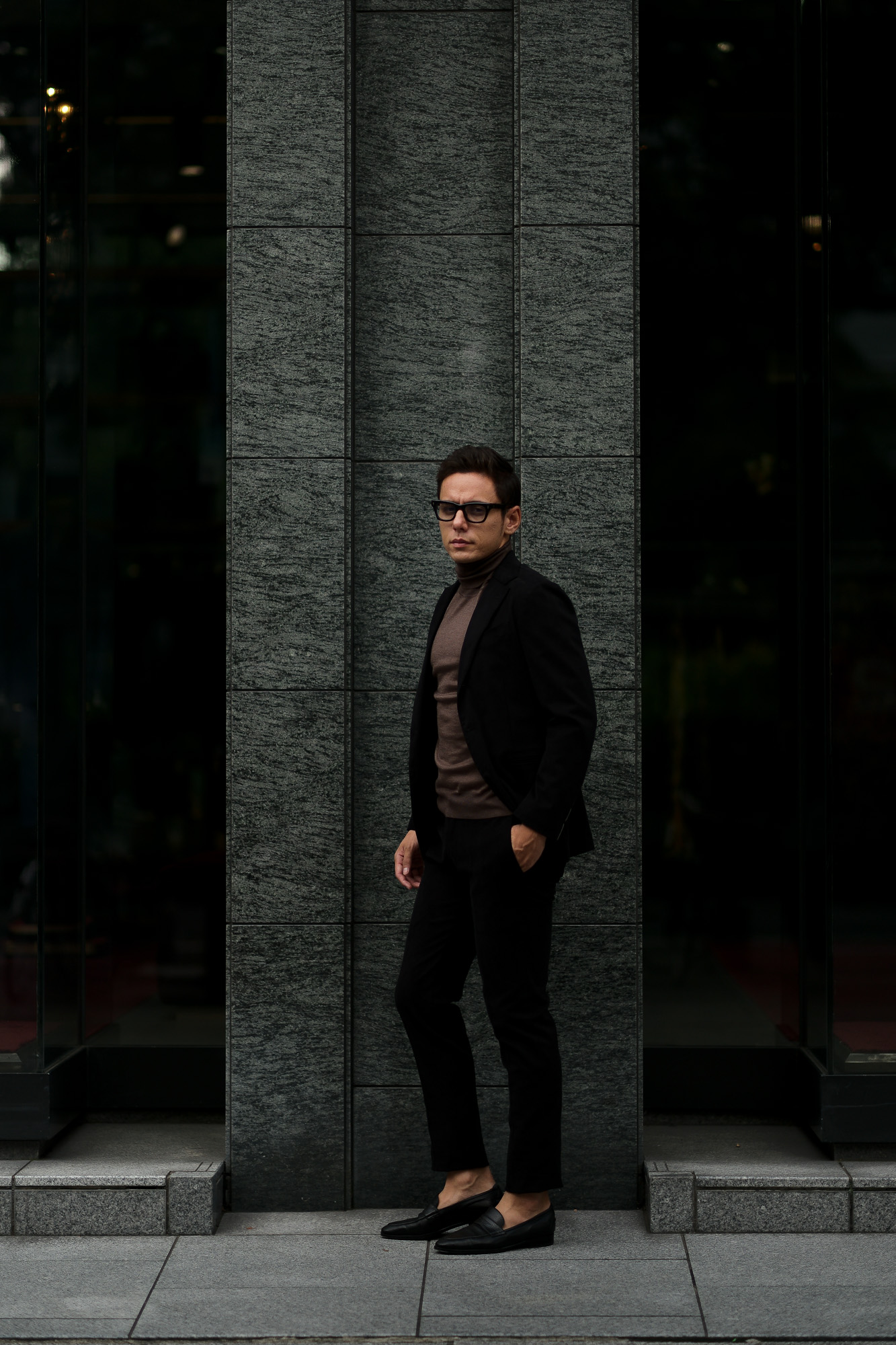 Cuervo (クエルボ) Sartoria Collection (サルトリア コレクション) Rooster (ルースター) STRETCH COTTON ストレッチコットン スーツ BLACK (ブラック) MADE IN JAPAN (日本製) 2019 秋冬新作 【ご予約受付中】alto e diritto アルトエデリット